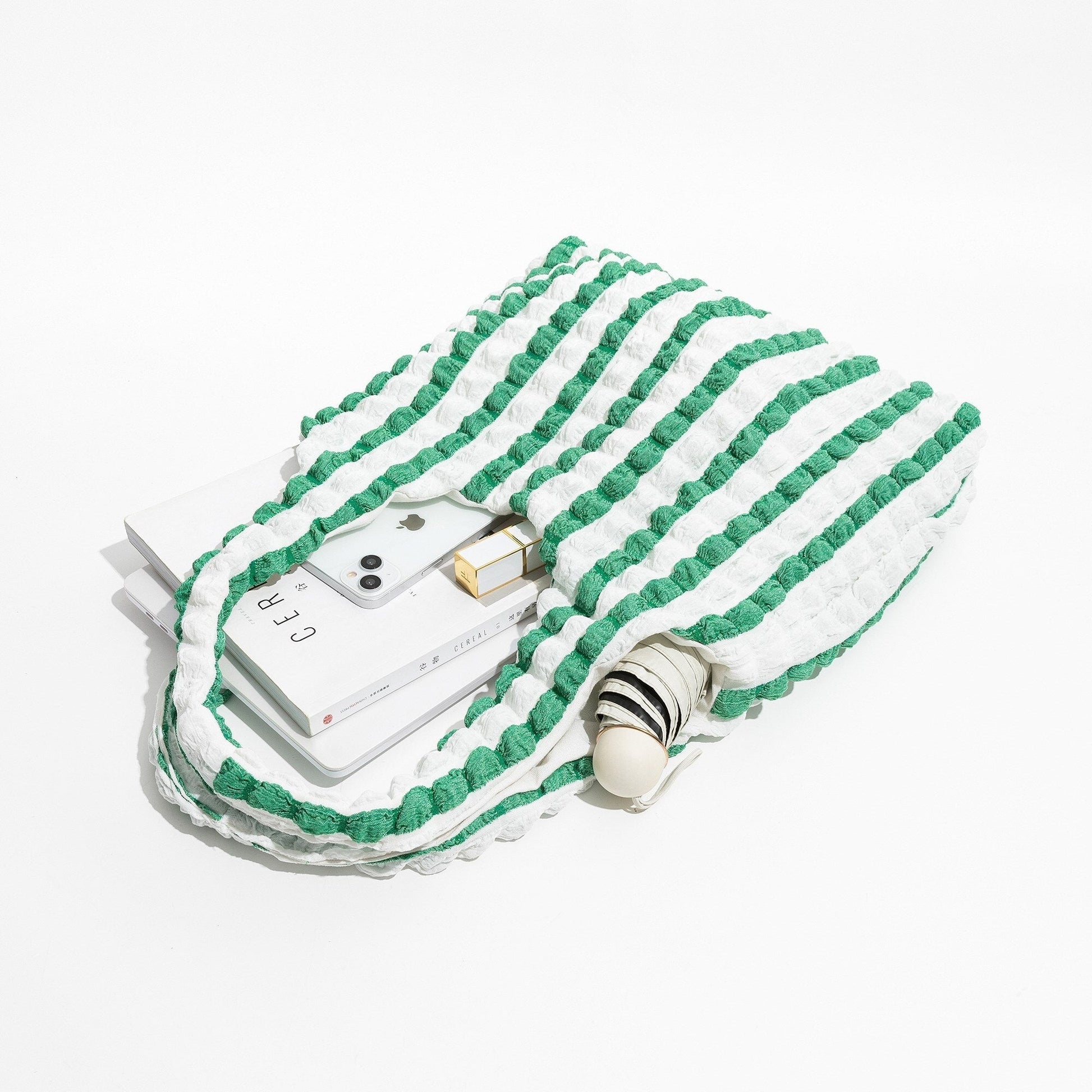 Soft Girl Quilted Striped Handbag - KAYSMAR