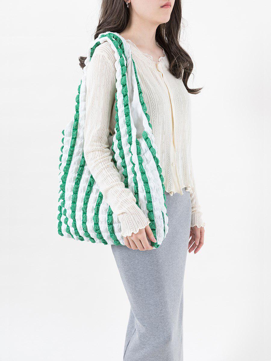 Soft Girl Quilted Striped Handbag - KAYSMAR