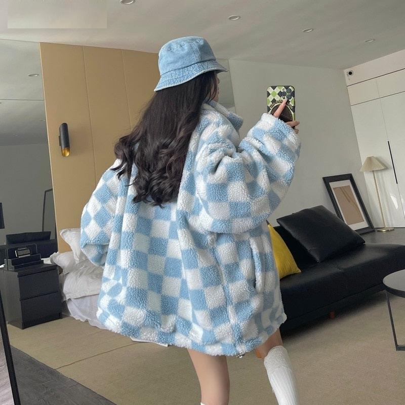 Soft Girl Reversible Checkered Jacket - KAYSMAR