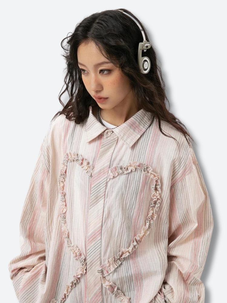 Soft Girl Ruffled Heart Shirt - KAYSMAR