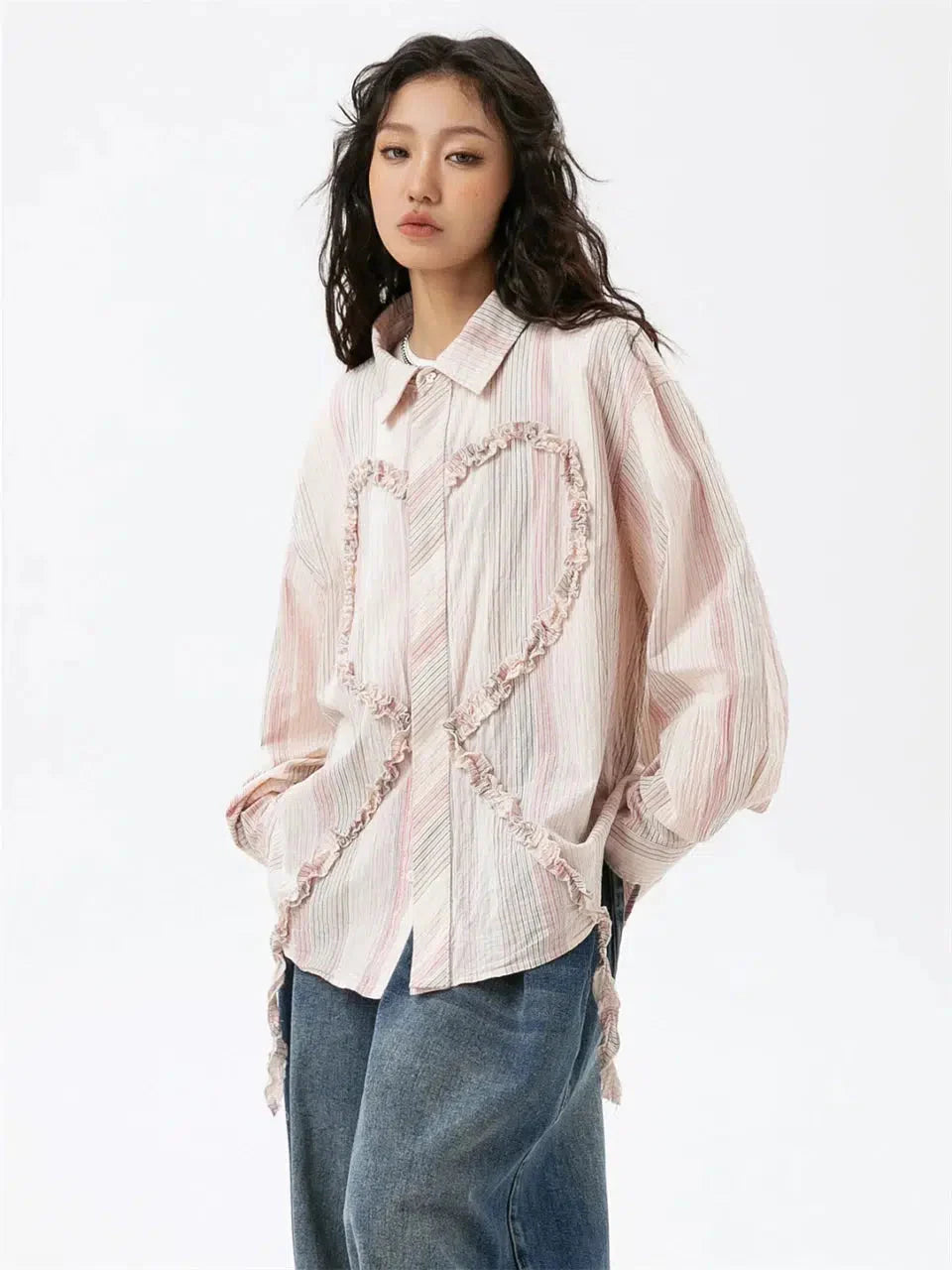 Soft Girl Ruffled Heart Shirt - KAYSMAR
