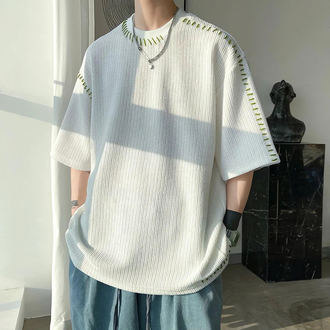 Soft Boy Contrast Stitch Tee - KAYSMAR