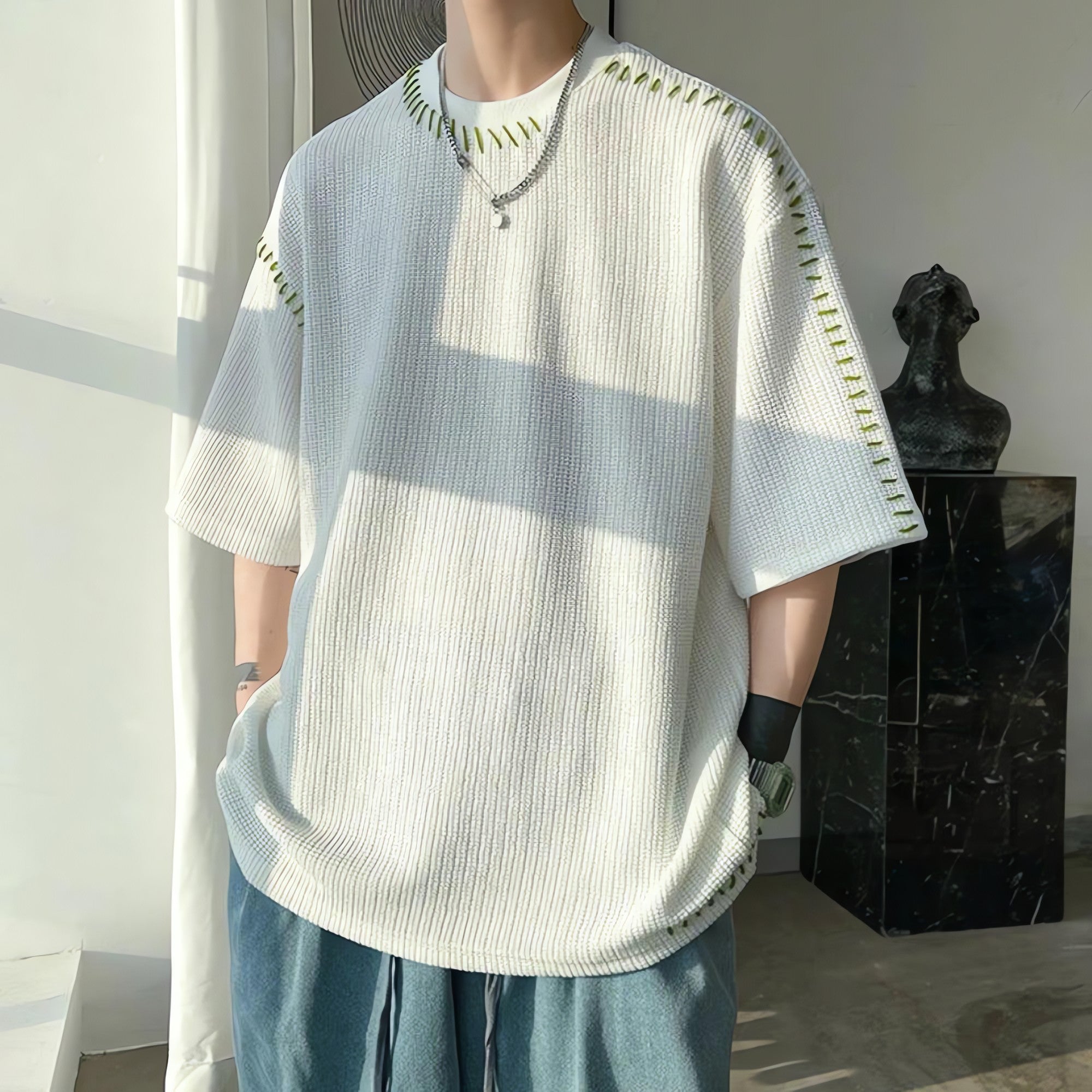 Soft Boy Contrast Stitch Tee - KAYSMAR