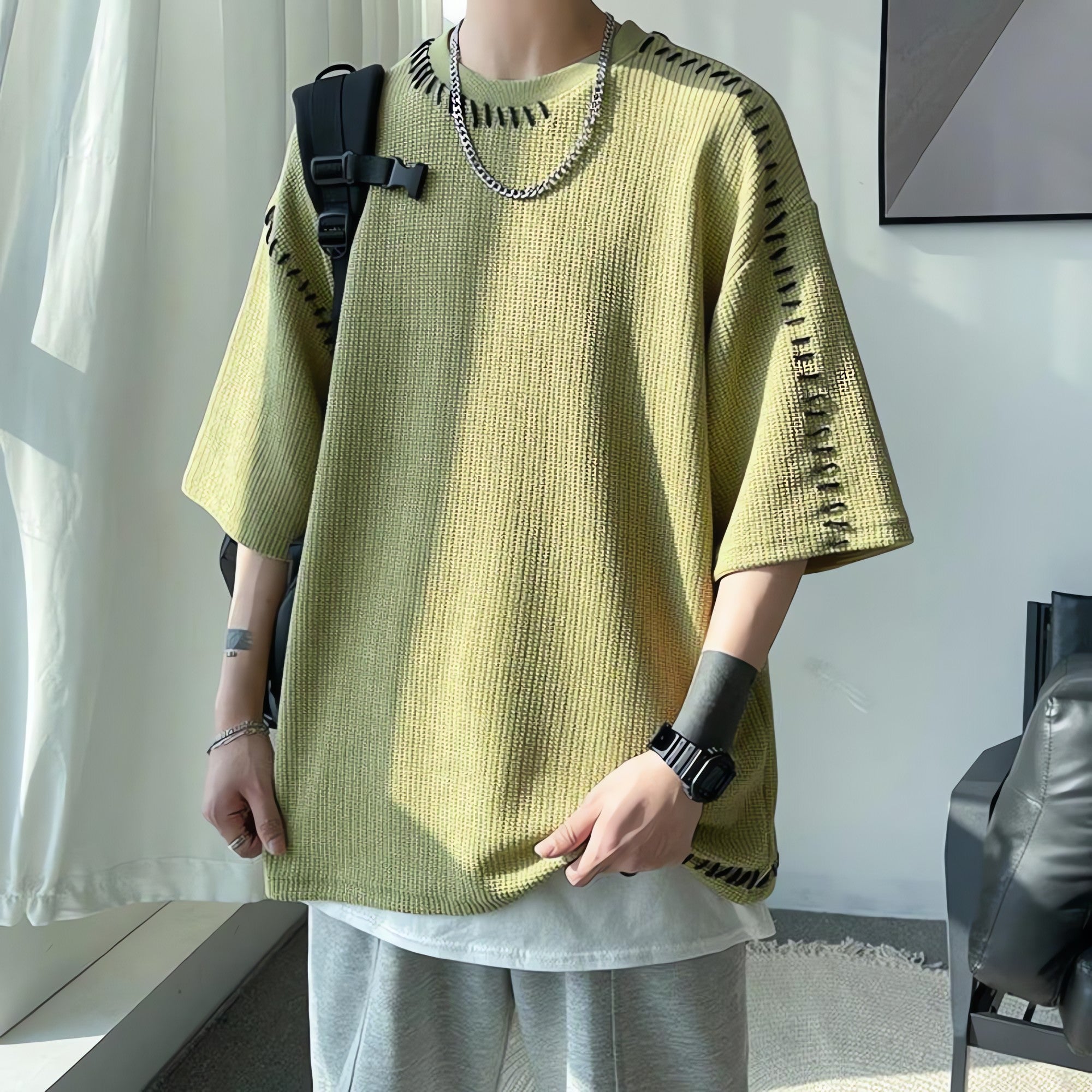 Soft Boy Contrast Stitch Tee - KAYSMAR