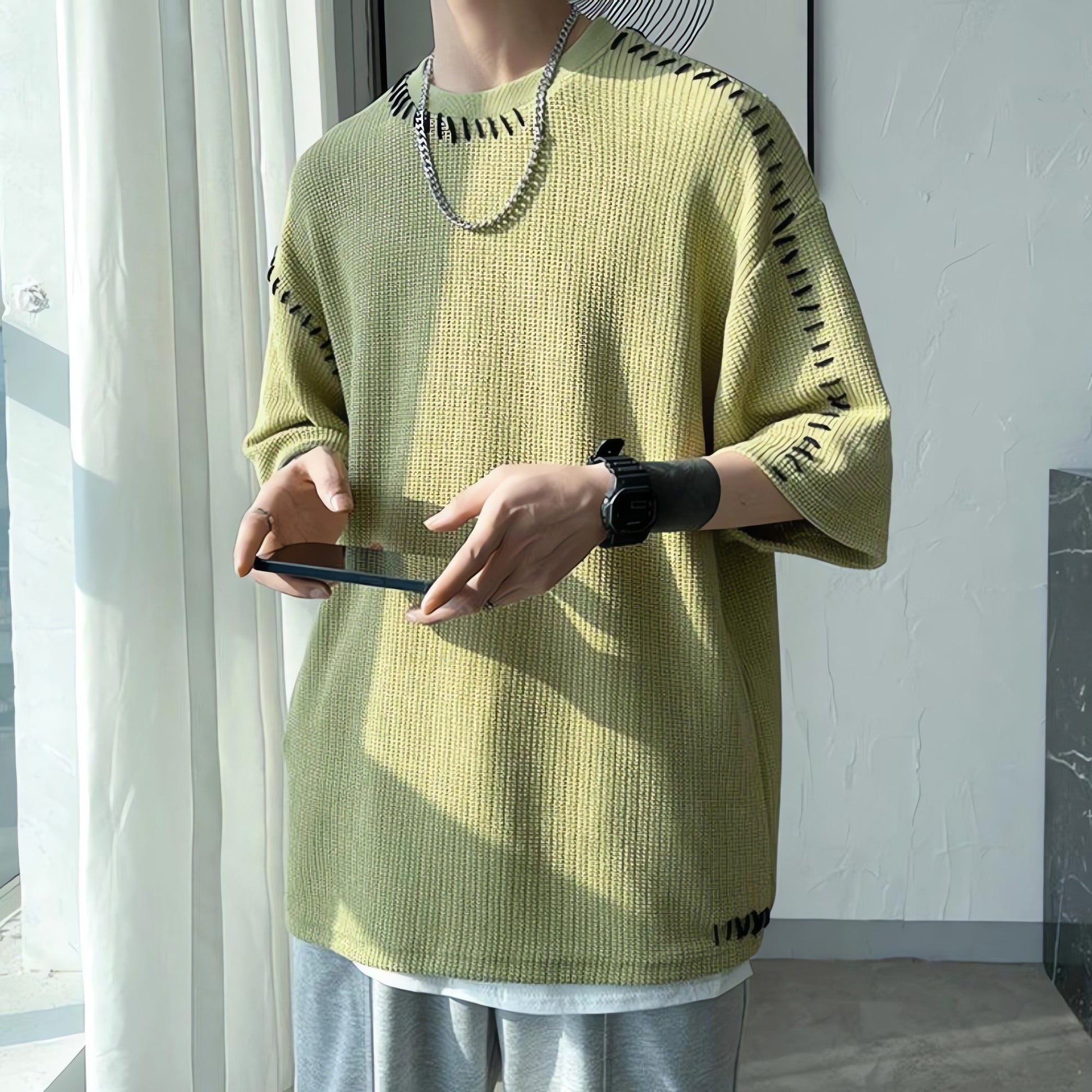Soft Boy Contrast Stitch Tee - KAYSMAR