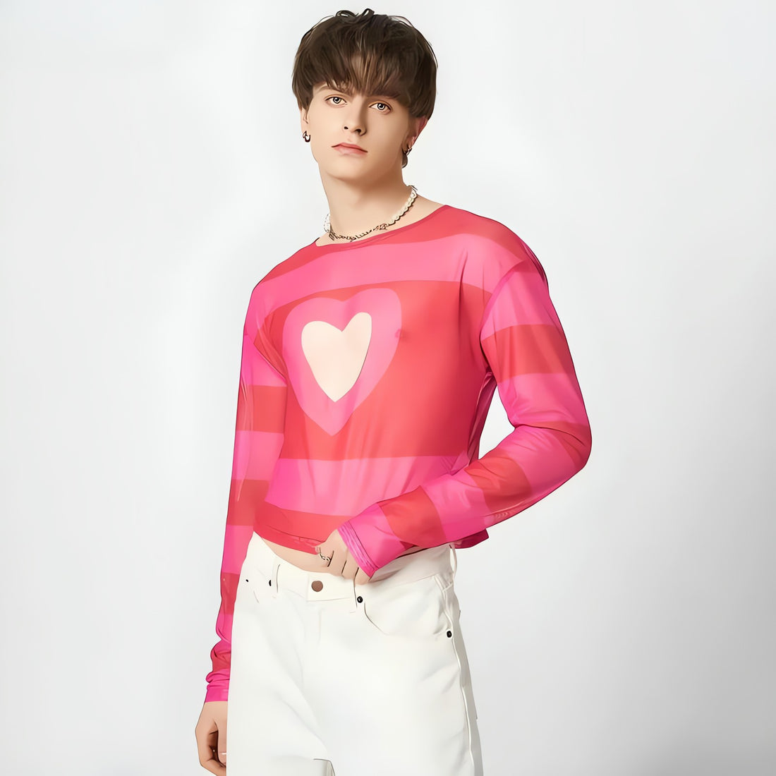 Soft Boy Heart Cut Out Crop Top - KAYSMAR