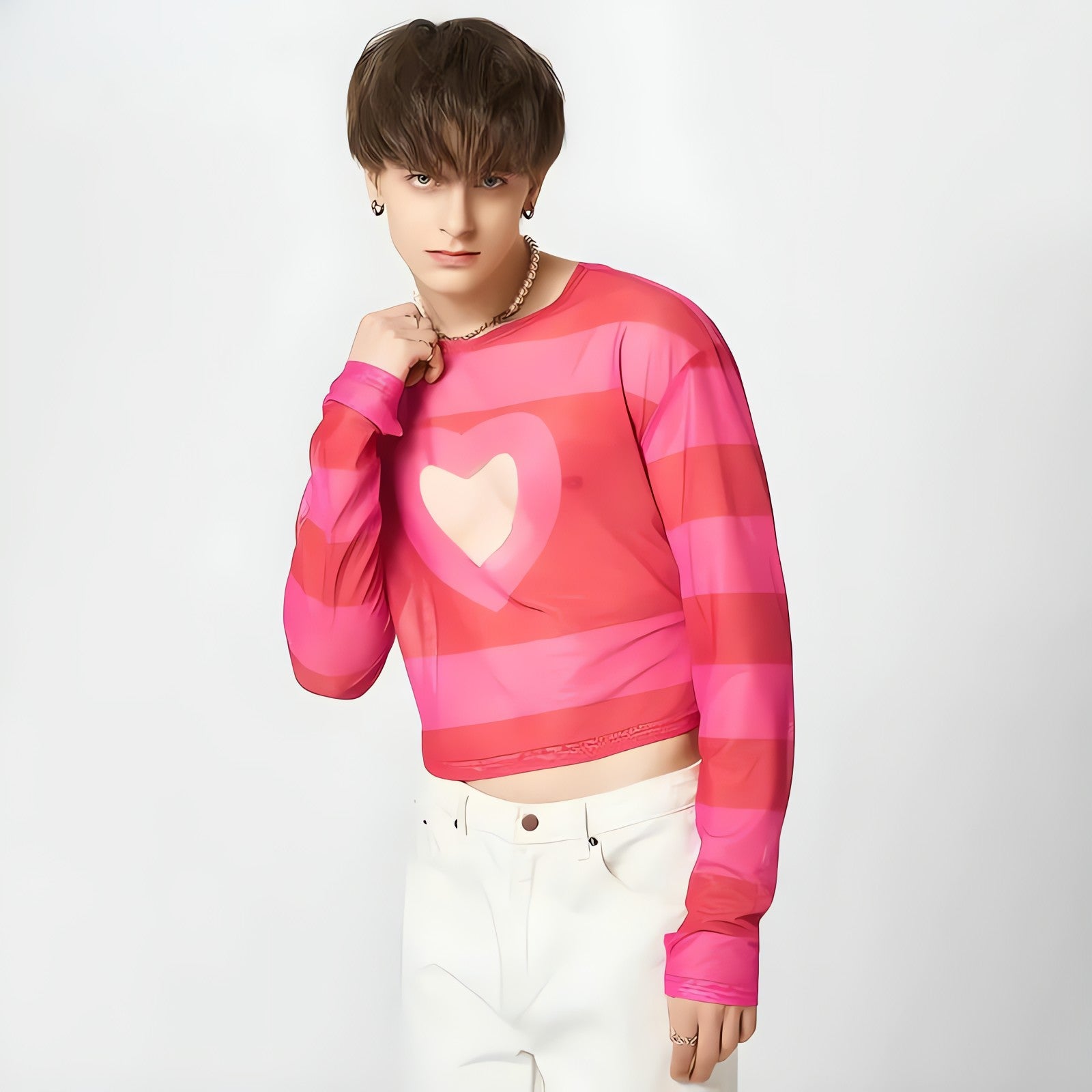 Soft Boy Heart Cut Out Crop Top - KAYSMAR