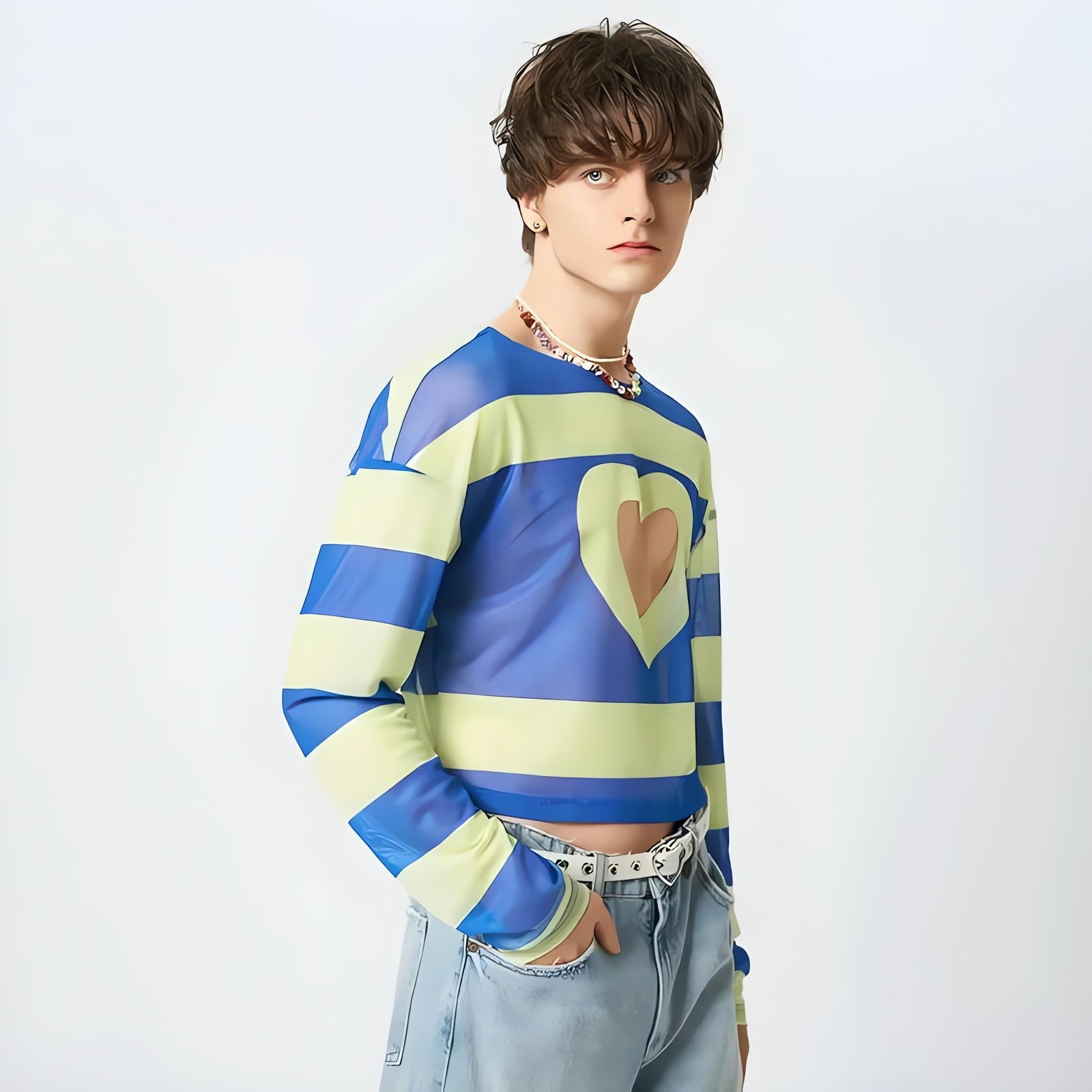 Soft Boy Heart Cut Out Crop Top - KAYSMAR
