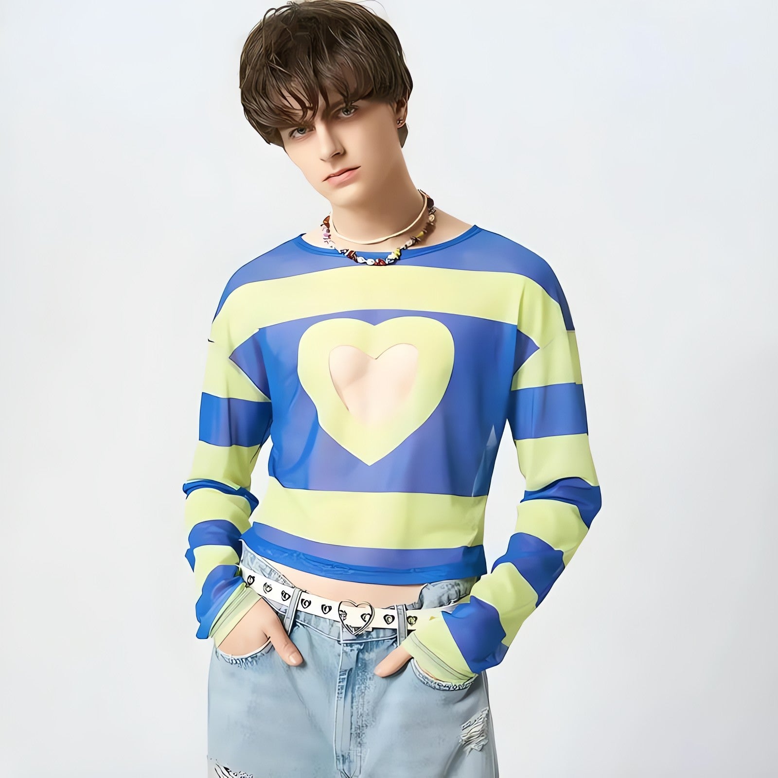 Soft Boy Heart Cut Out Crop Top - KAYSMAR