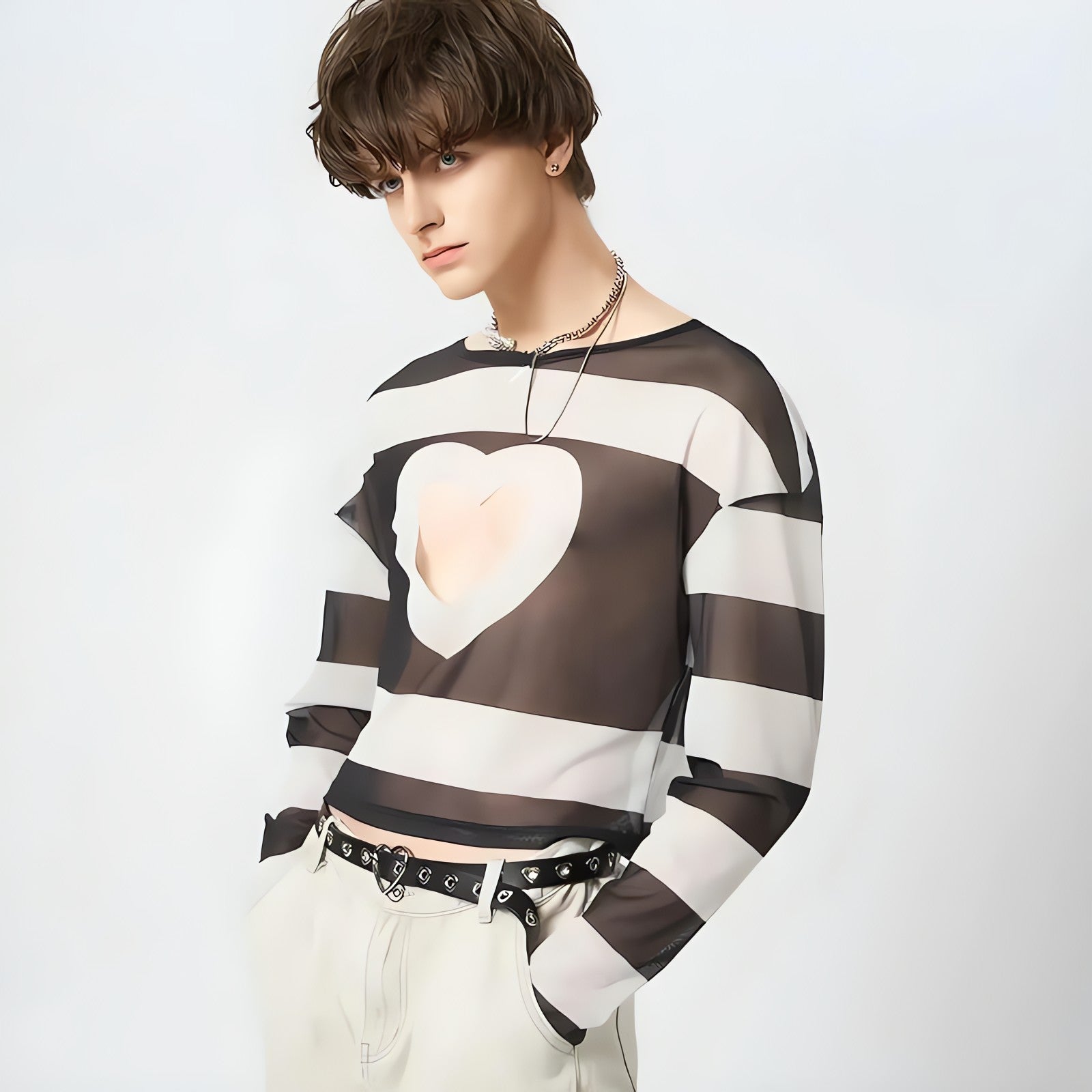 Soft Boy Heart Cut Out Crop Top - KAYSMAR