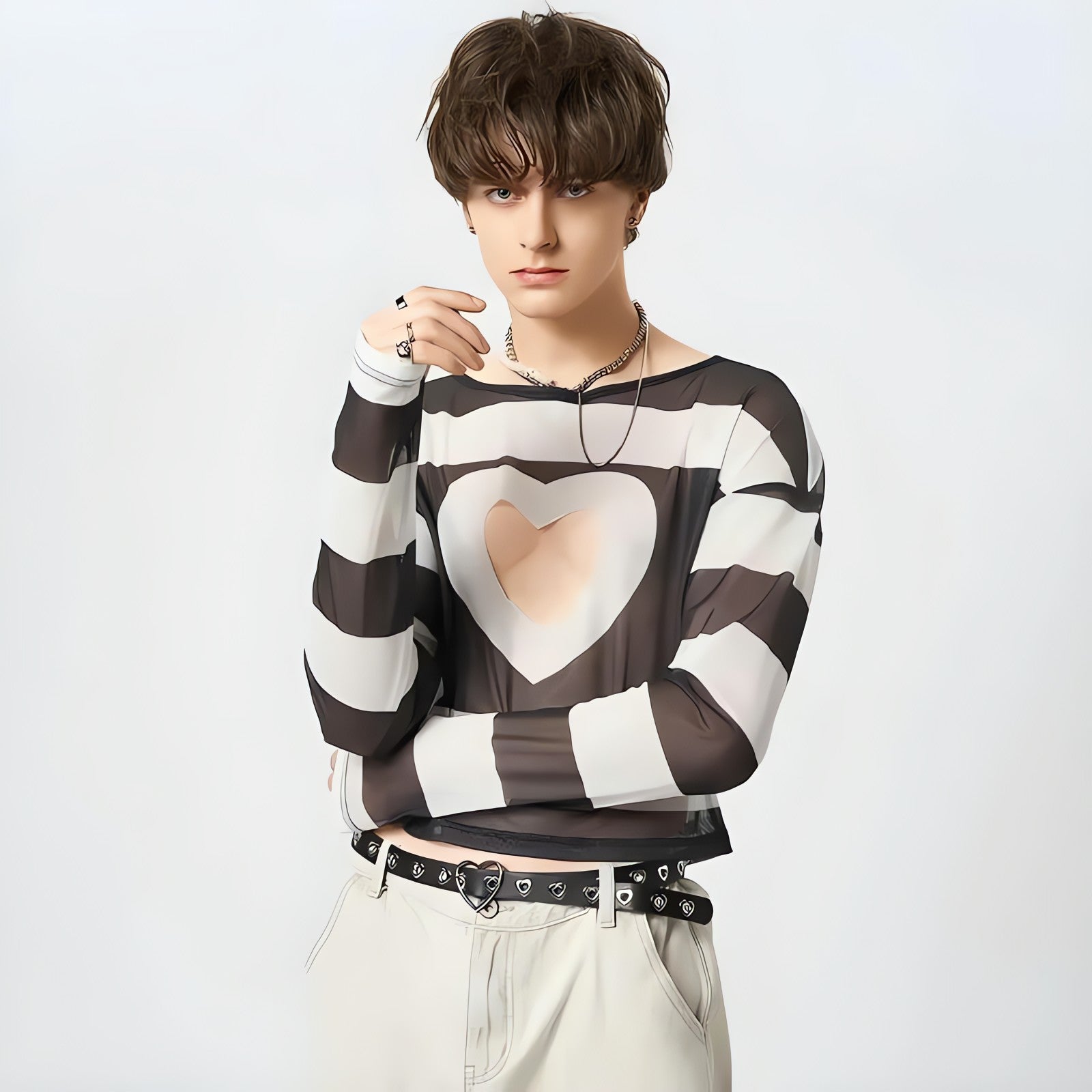 Soft Boy Heart Cut Out Crop Top - KAYSMAR