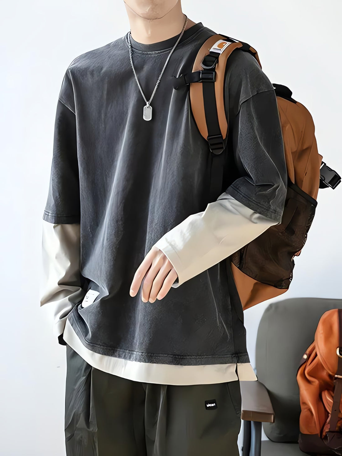 Soft Boy Layered Sleeve Sweatshirt - KAYSMAR