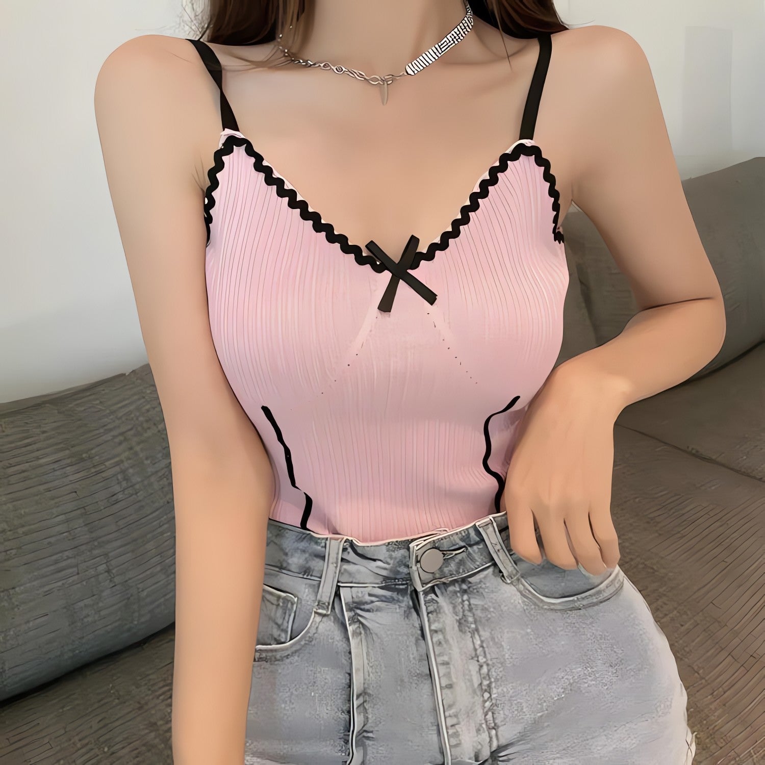 Soft Girl Bow Corduroy Top - KAYSMAR