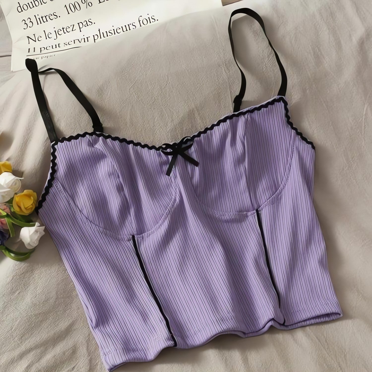 Soft Girl Bow Corduroy Top - KAYSMAR