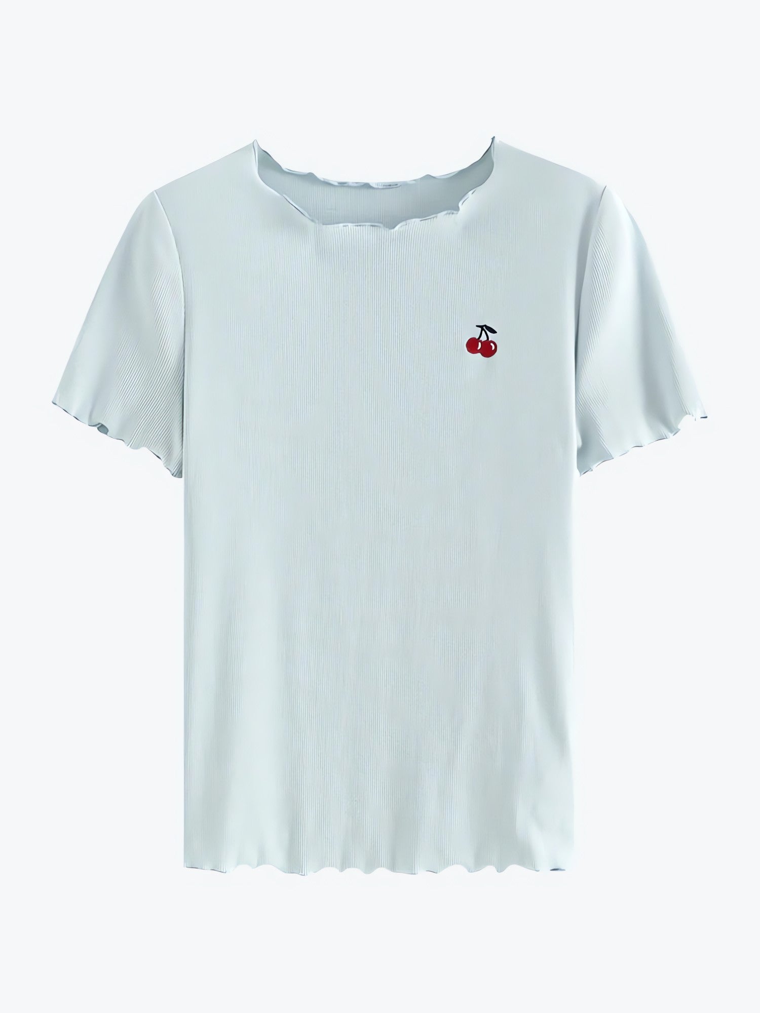 Soft Girl Cherry Lettuce Edge Tee - KAYSMAR