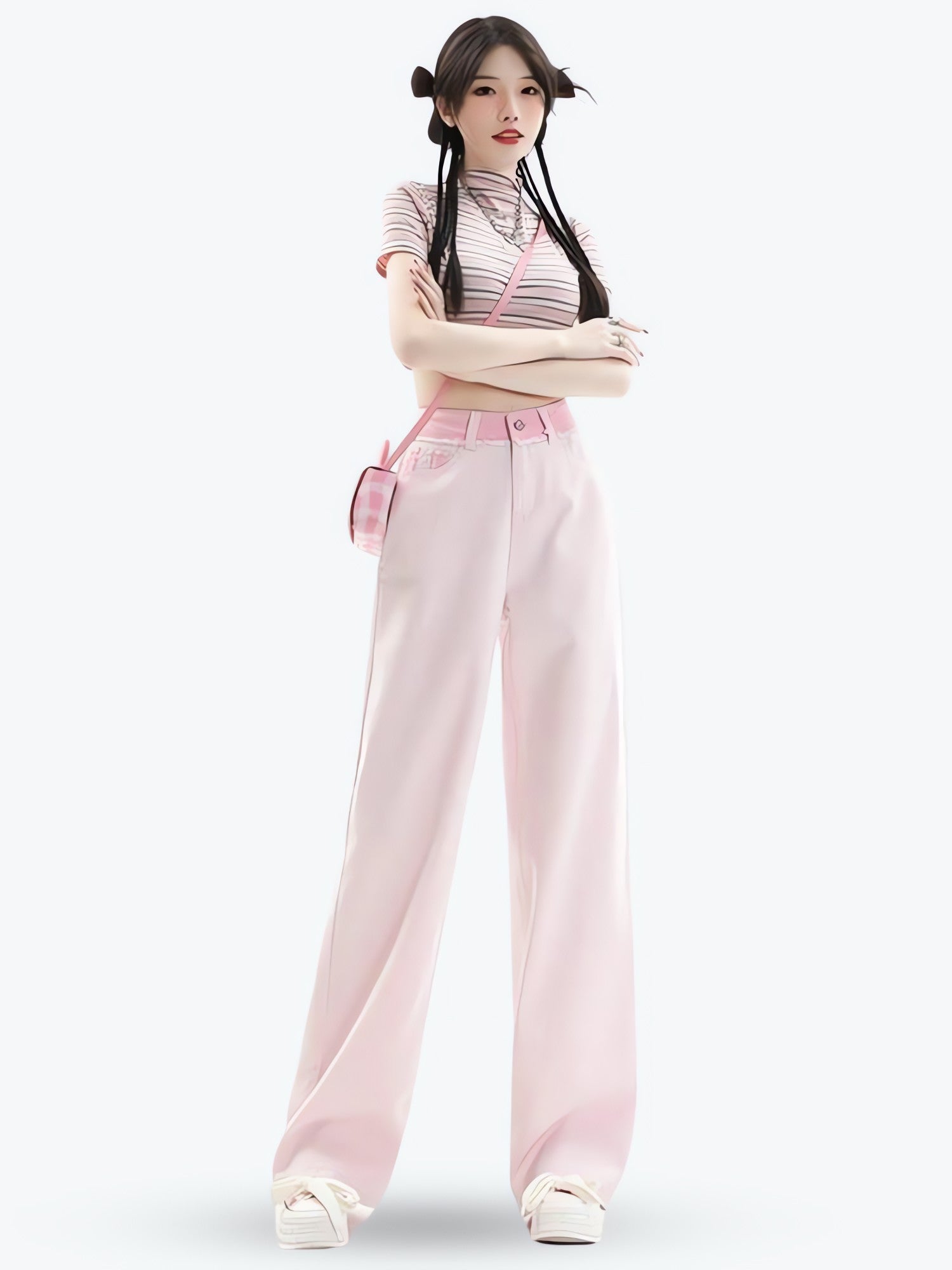 Soft Girl Distressed Straight Leg Pants - KAYSMAR