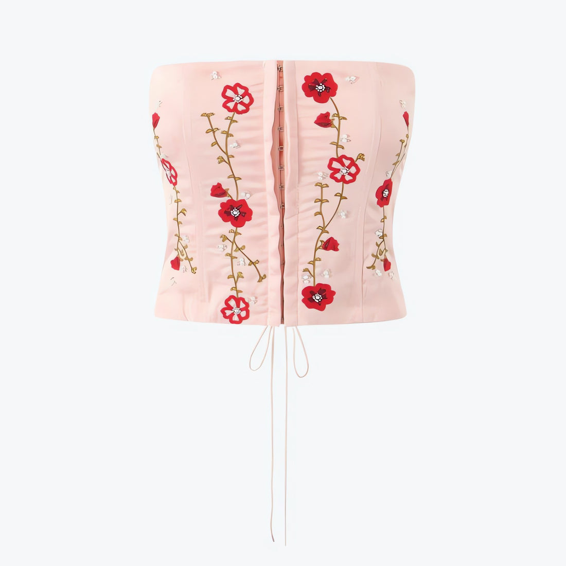 Soft Girl Embroidered Beaded Corset Top - KAYSMAR