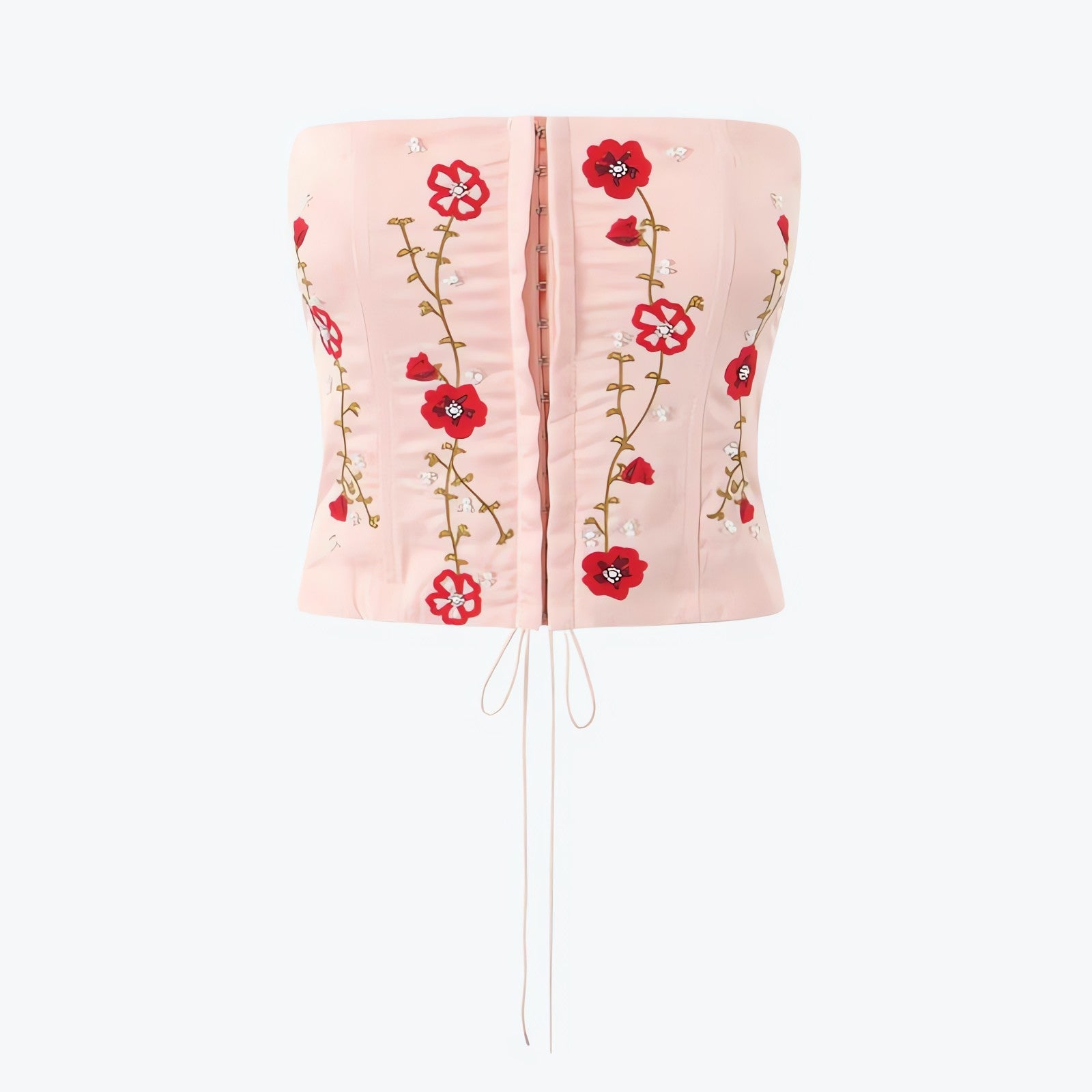 Soft Girl Embroidered Beaded Corset Top - KAYSMAR