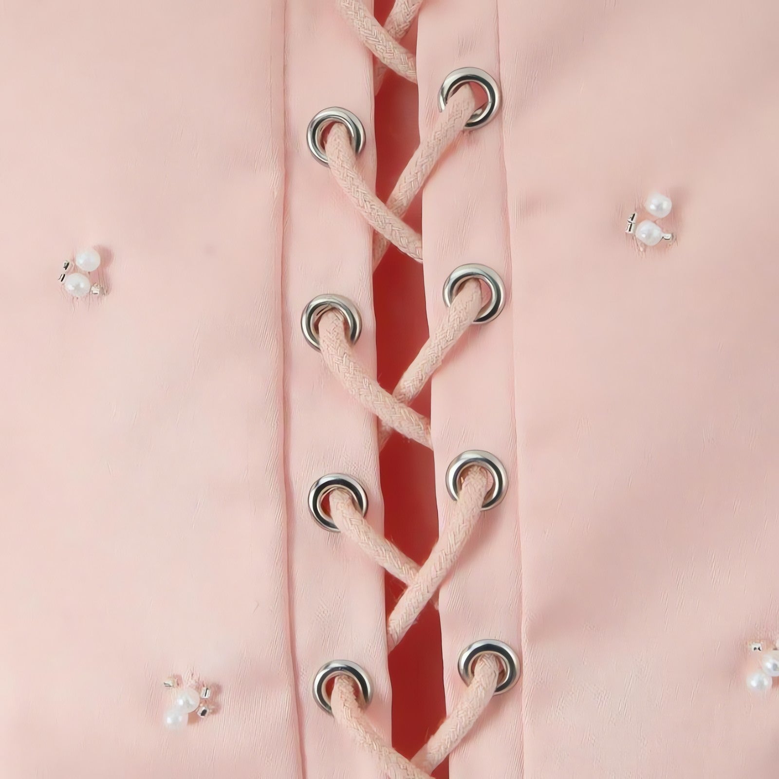 Soft Girl Embroidered Beaded Corset Top - KAYSMAR