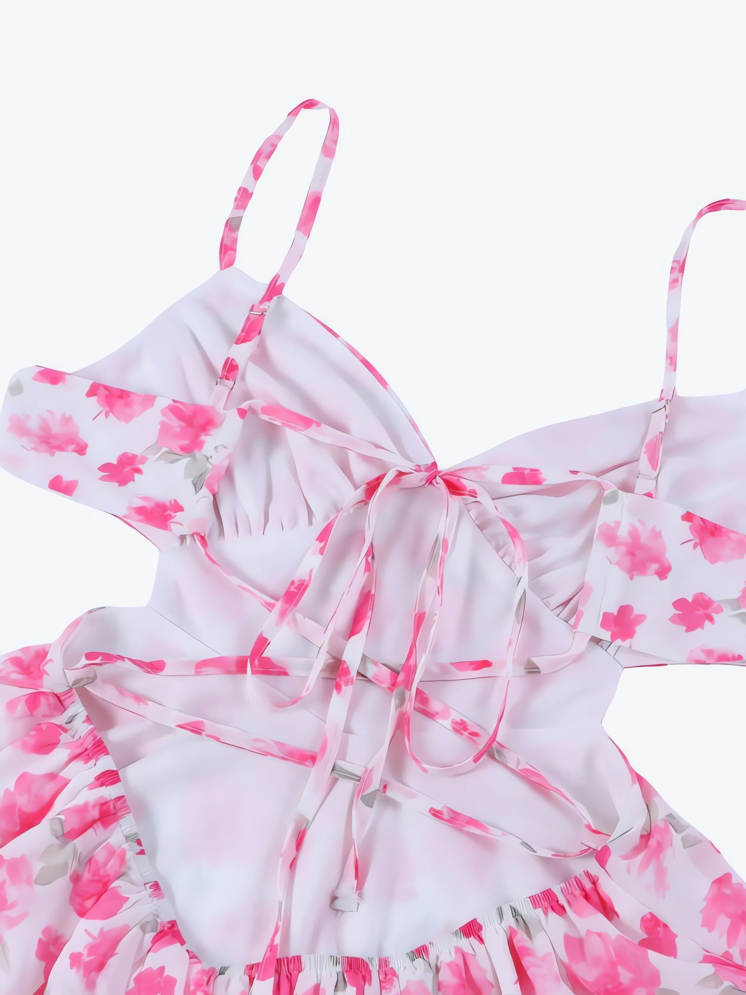Soft Girl Floral Backless Chiffon Mini Dress - KAYSMAR