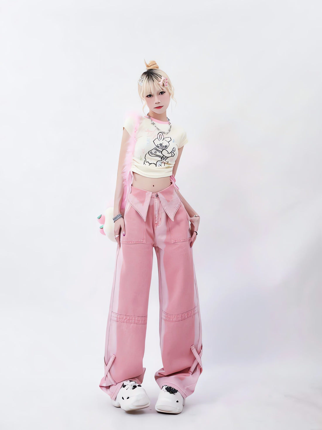 Soft Girl Folded Waist Jeans - KAYSMAR