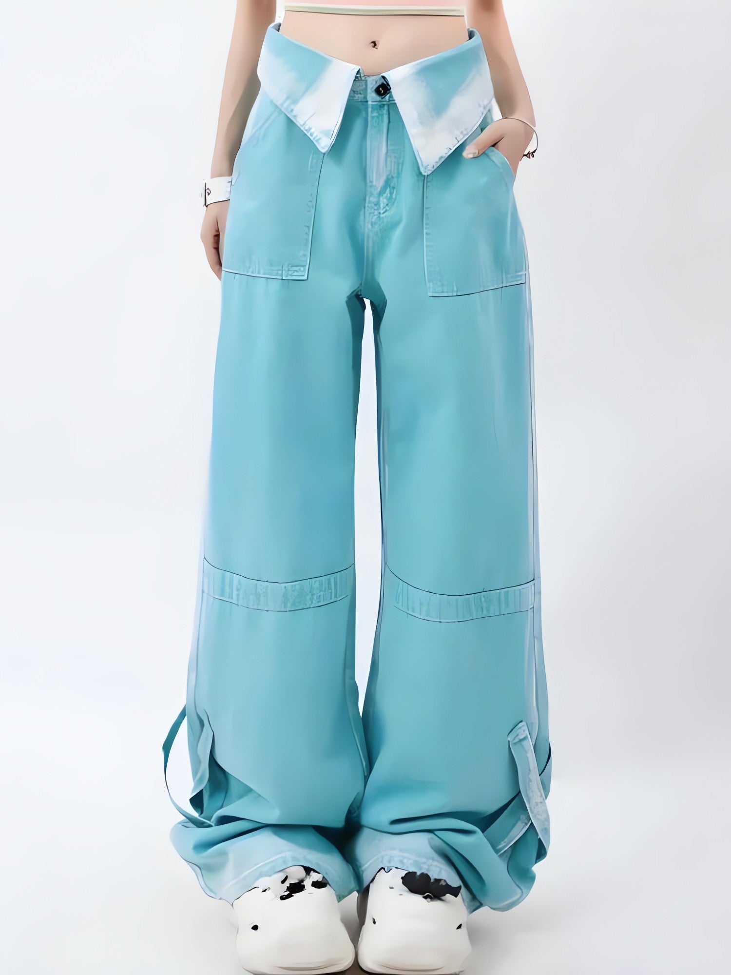 Soft Girl Folded Waist Jeans - KAYSMAR