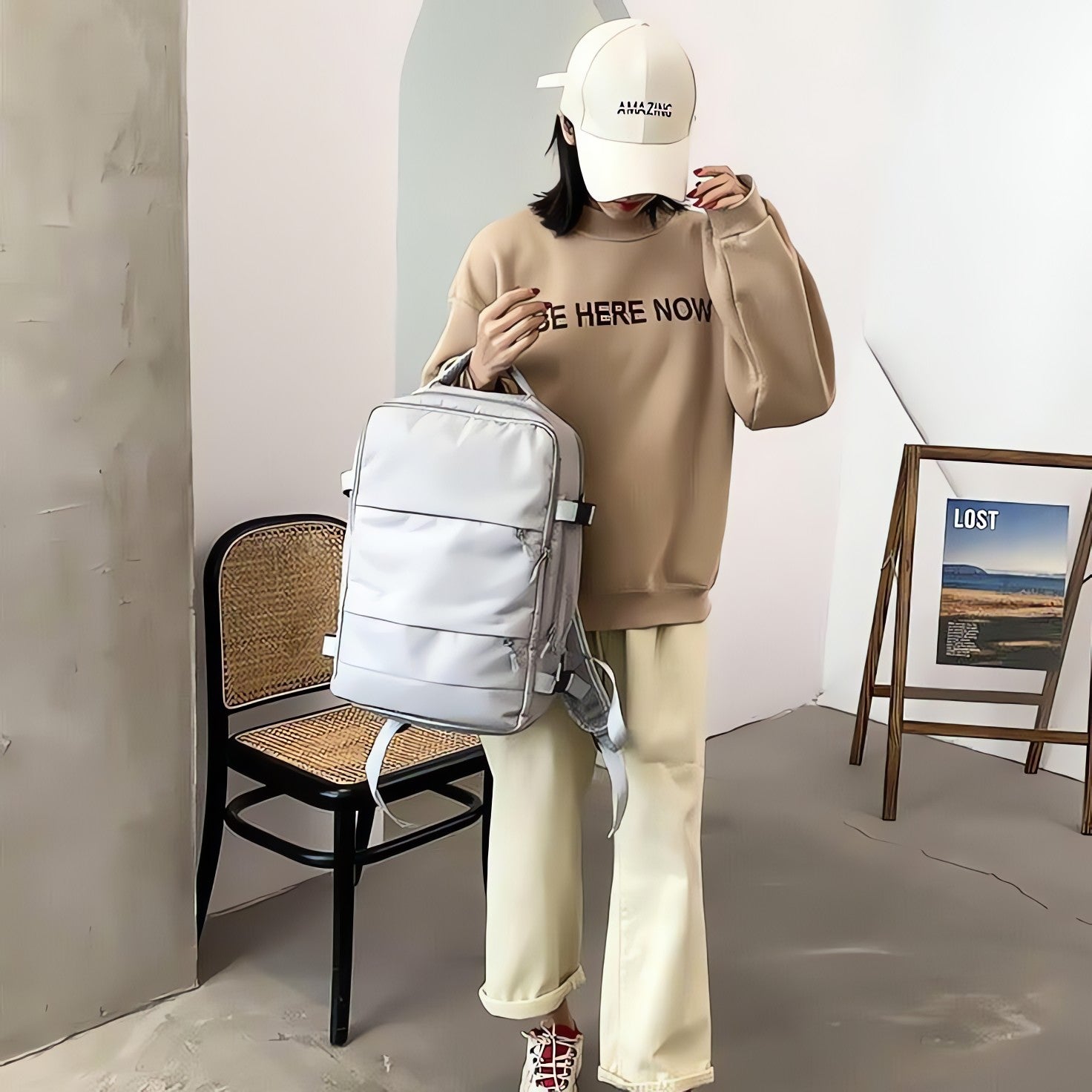 Soft Girl Hidden Pockets Travel Backpack - KAYSMAR