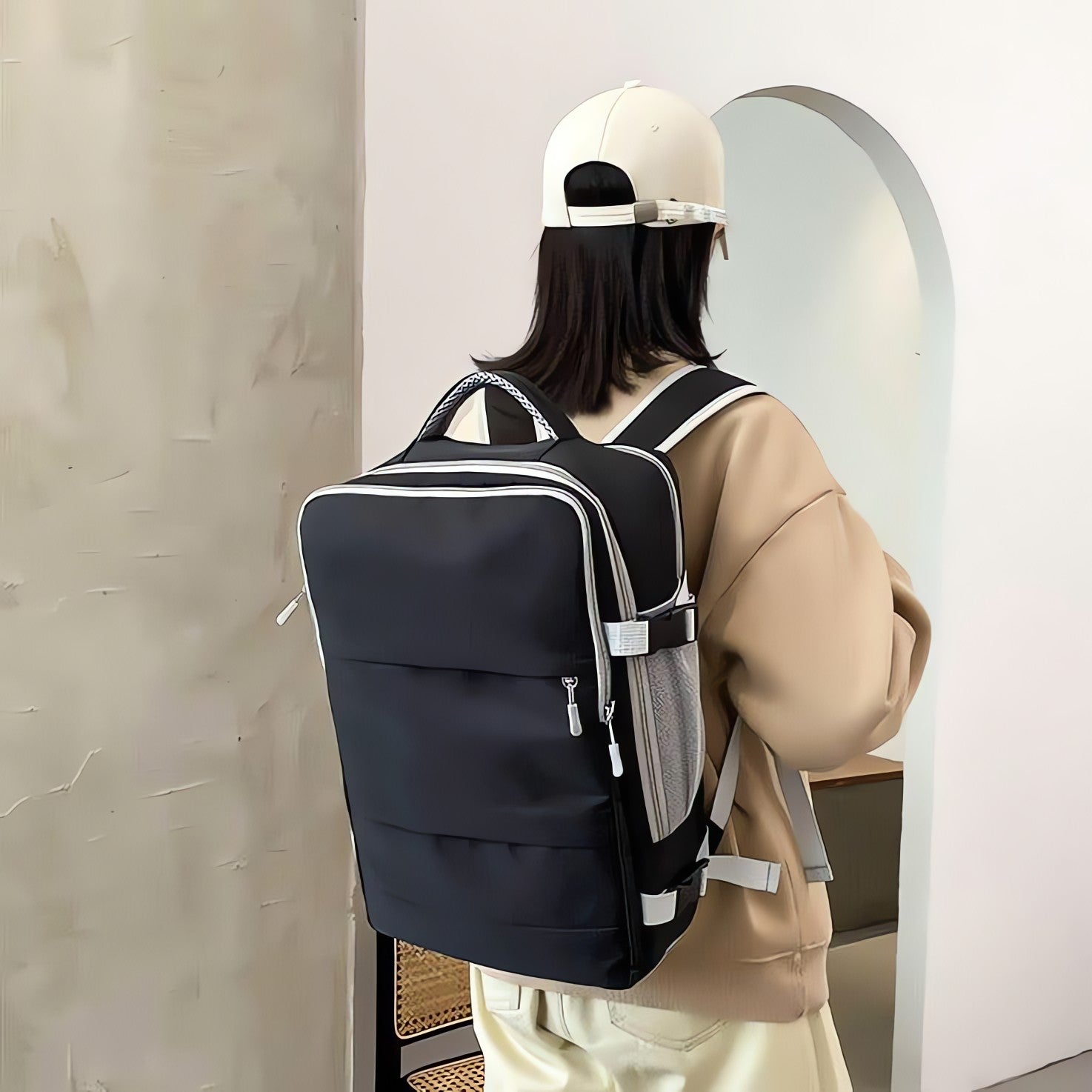 Soft Girl Hidden Pockets Travel Backpack - KAYSMAR