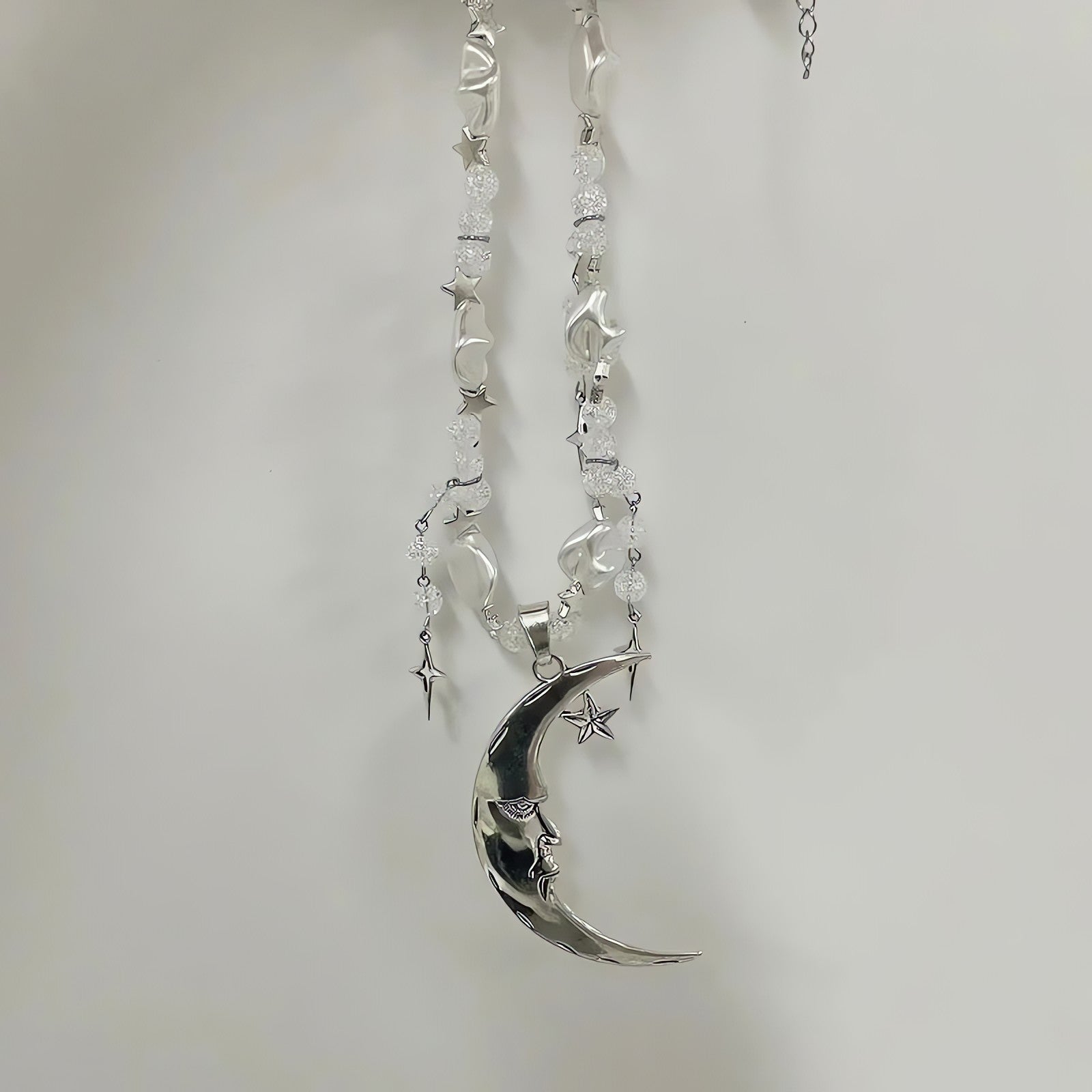 Soft Girl Moon & Stars Beaded Necklace - KAYSMAR