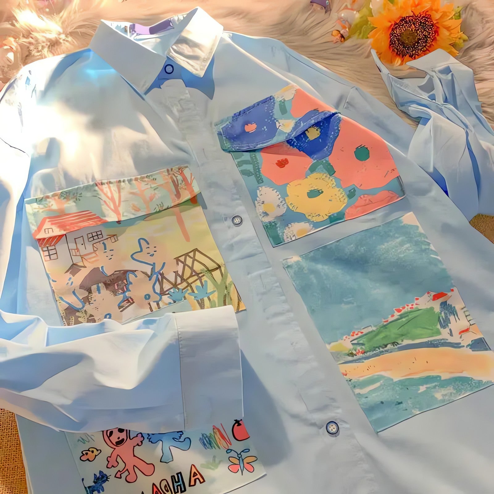 Soft Girl Oil Painting Shirt - KAYSMAR