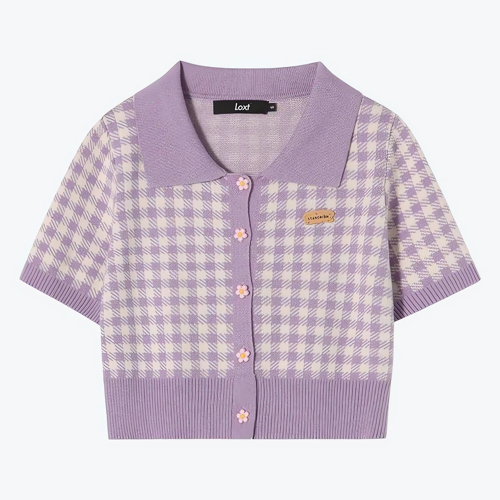 Soft Girl Plaid Crop Cardigan - KAYSMAR