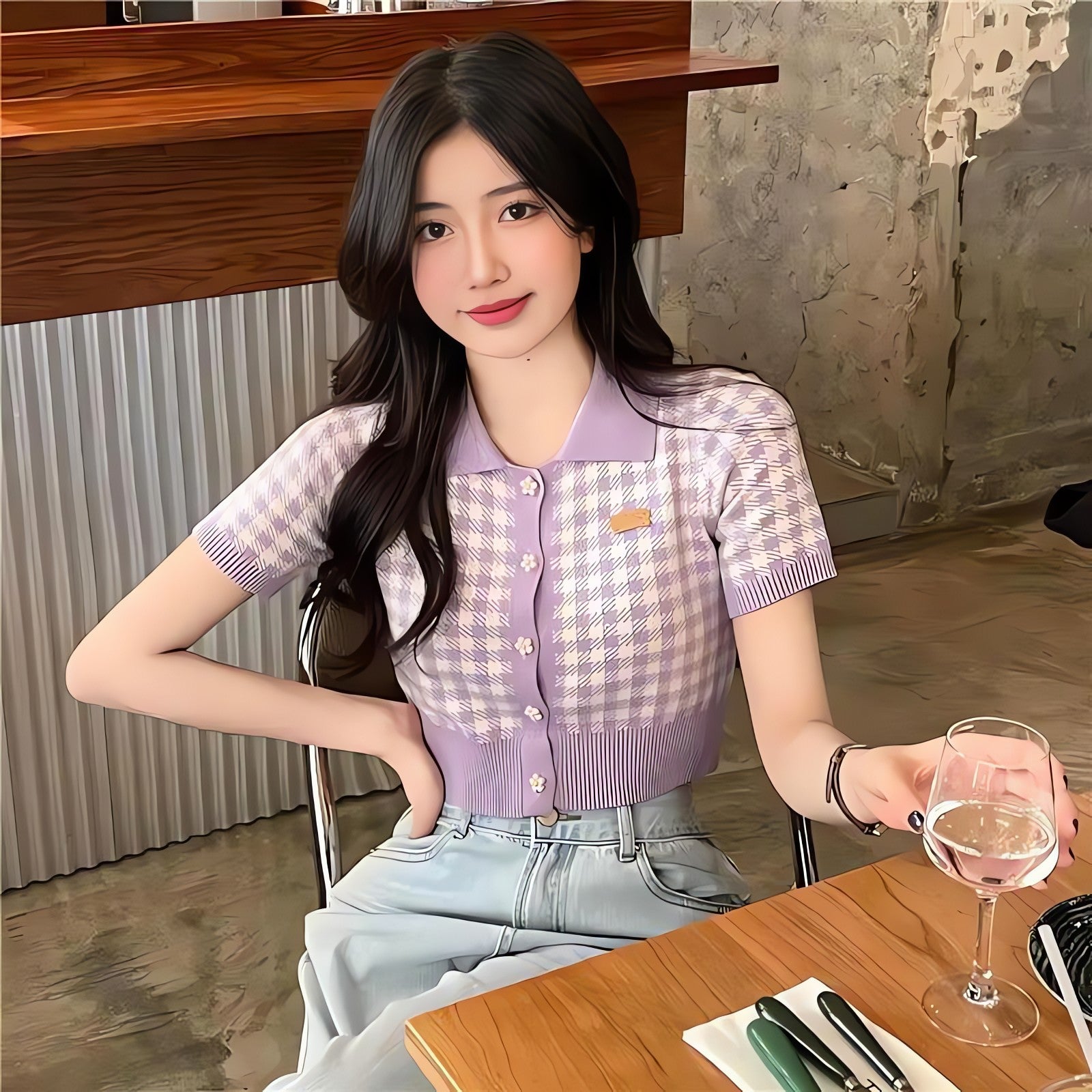 Soft Girl Plaid Crop Cardigan - KAYSMAR