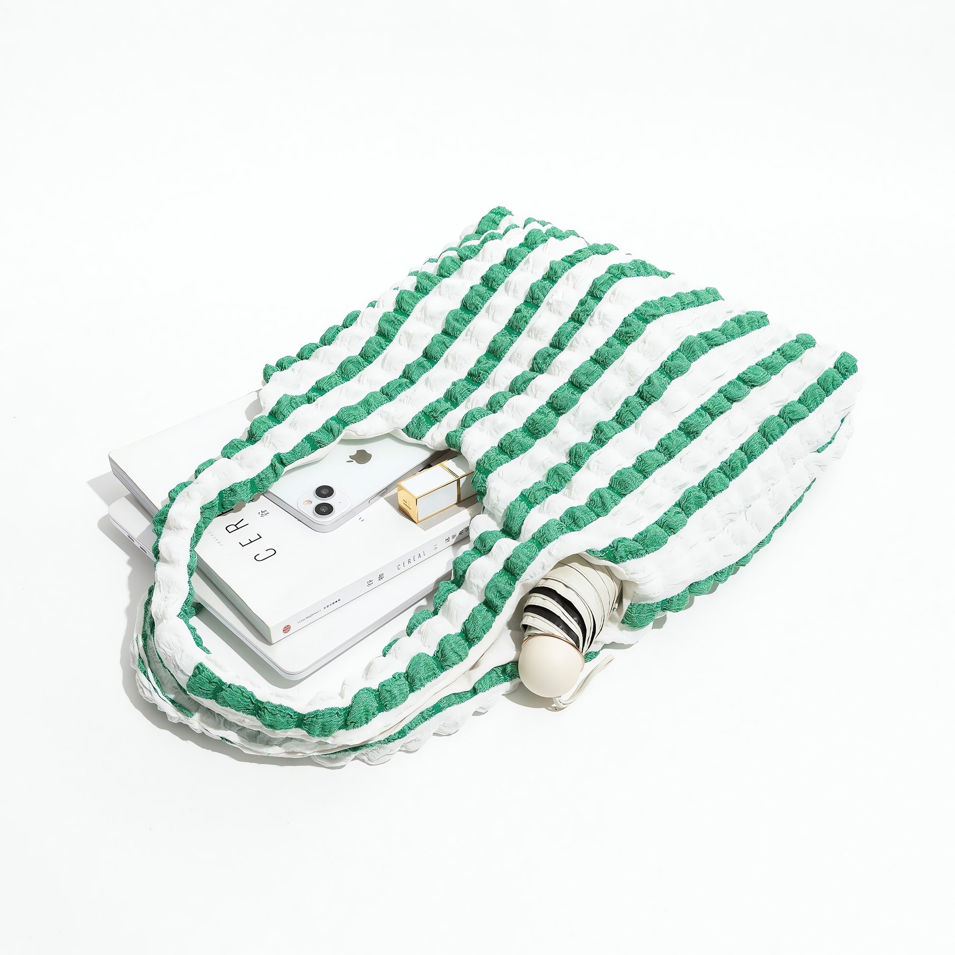 Soft Girl Quilted Striped Handbag - KAYSMAR