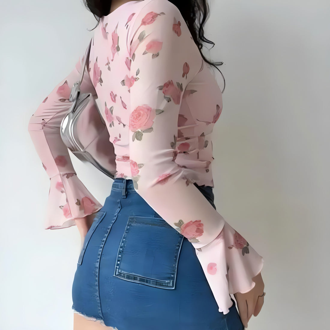 Soft Girl Rose Garden Mesh Top - KAYSMAR