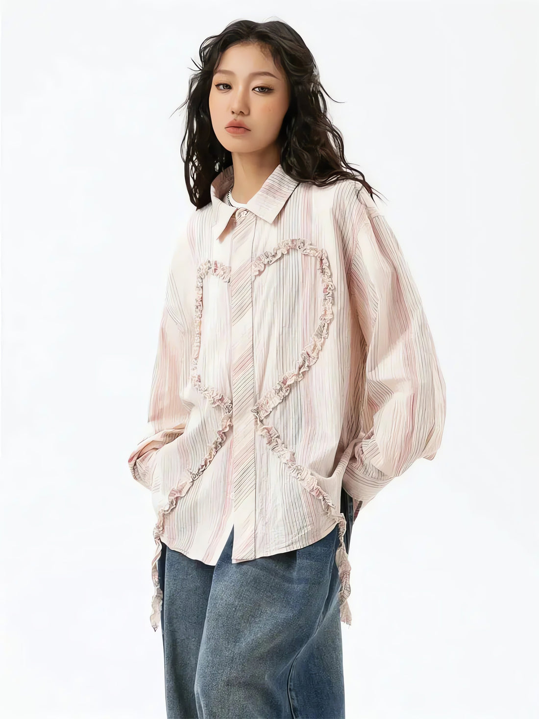 Soft Girl Ruffled Heart Shirt - KAYSMAR