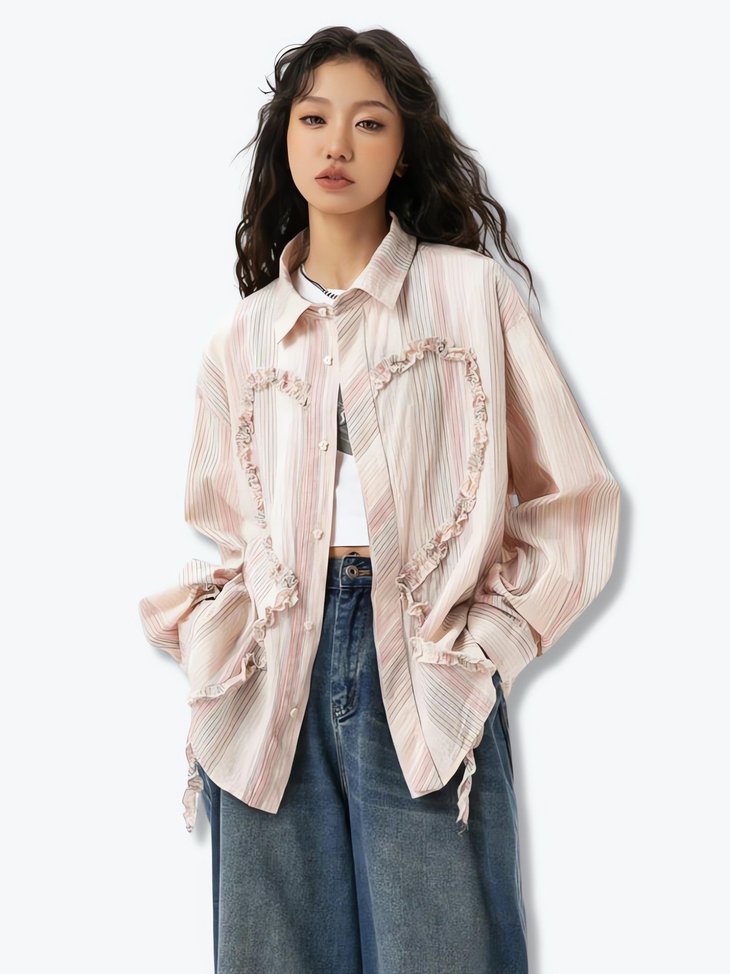 Soft Girl Ruffled Heart Shirt - KAYSMAR