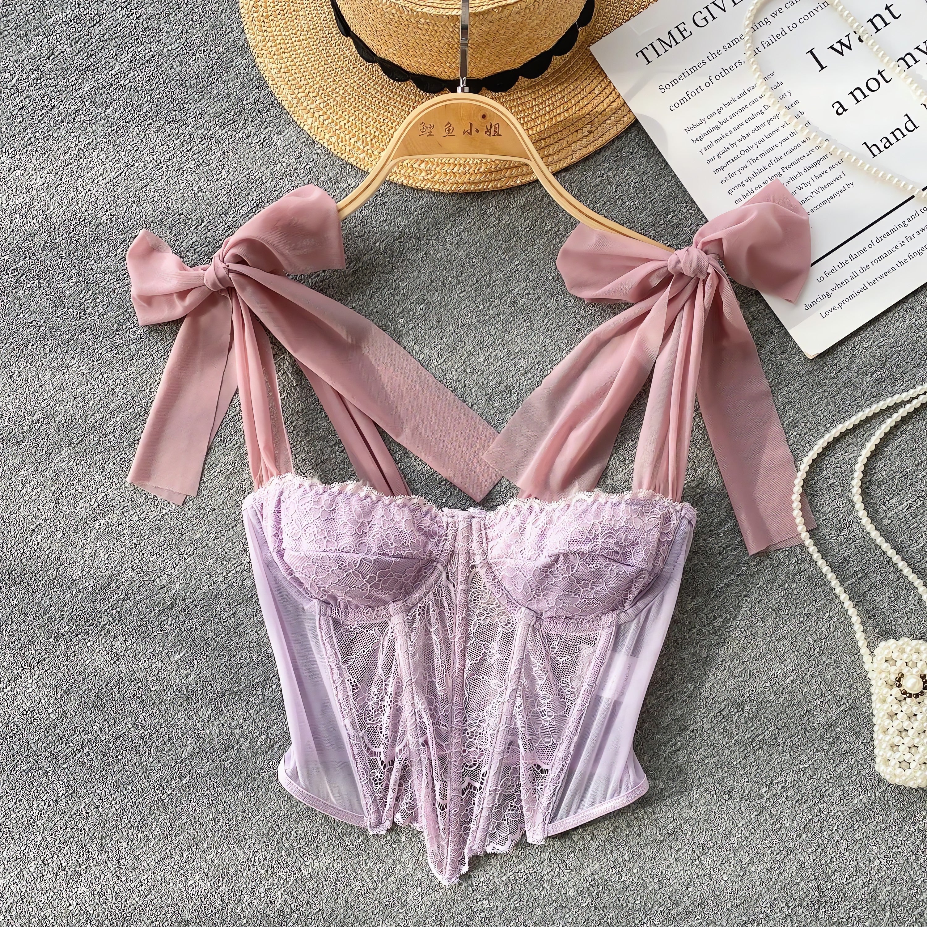 Soft Girl Sheer Lace Corset Top - KAYSMAR