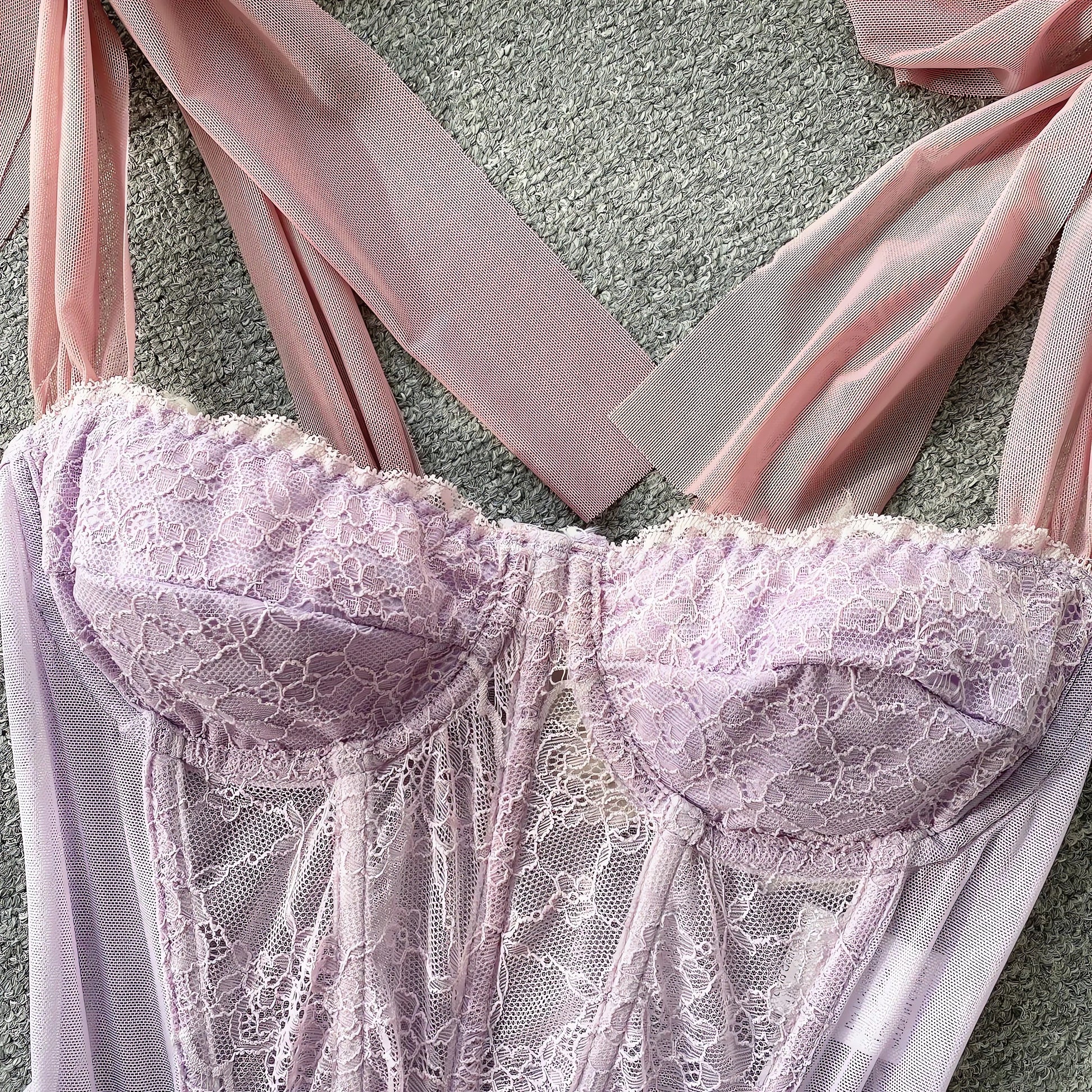 Soft Girl Sheer Lace Corset Top - KAYSMAR
