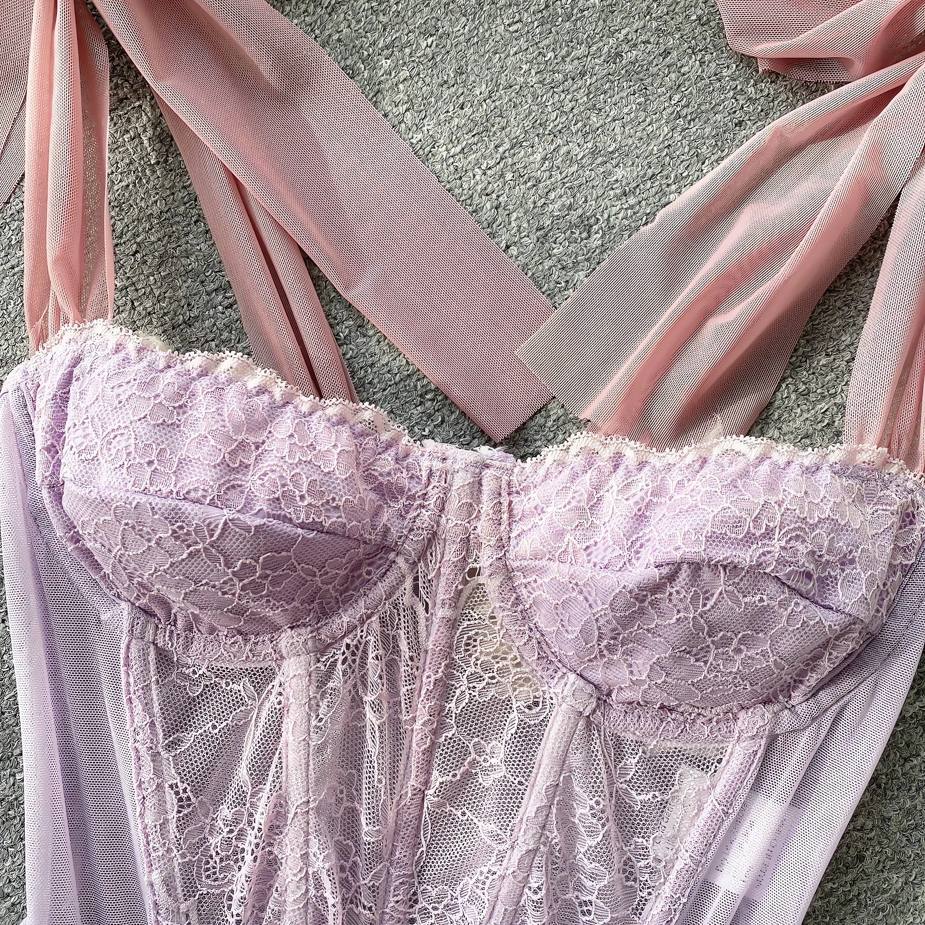 Soft Girl Sheer Lace Corset Top - KAYSMAR