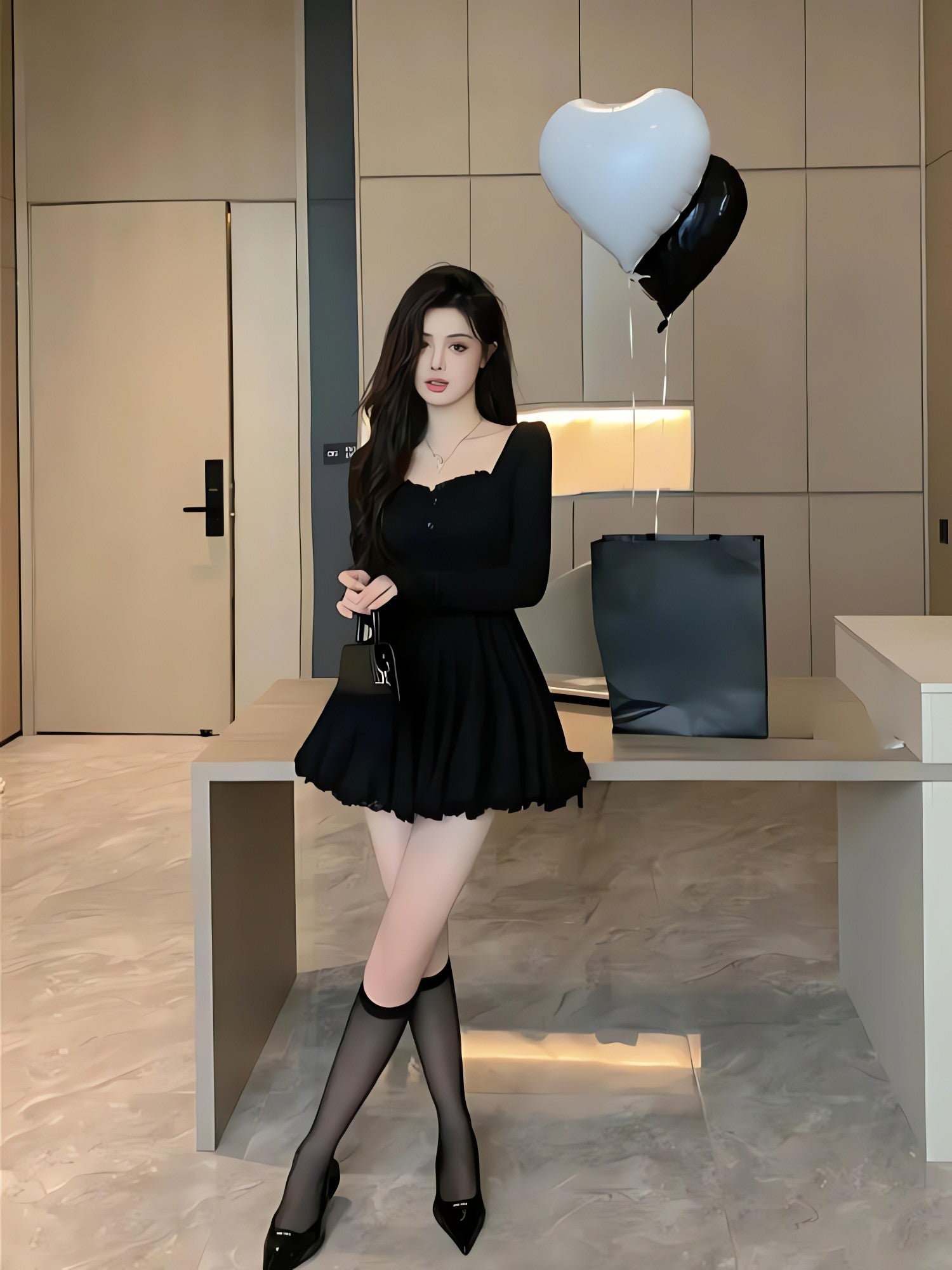 Soft Girl Sweetheart Neckline Mini Dress - KAYSMAR