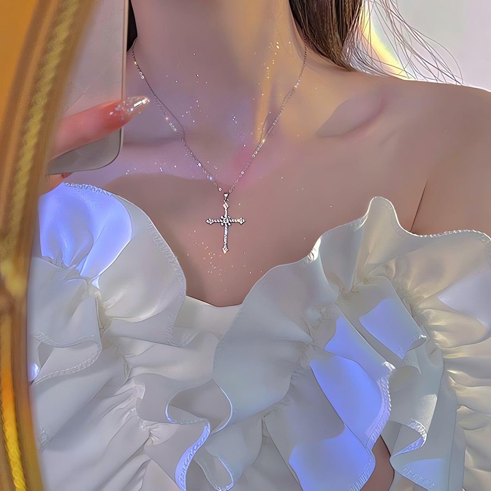 Sparkle Cross Necklace - KAYSMAR