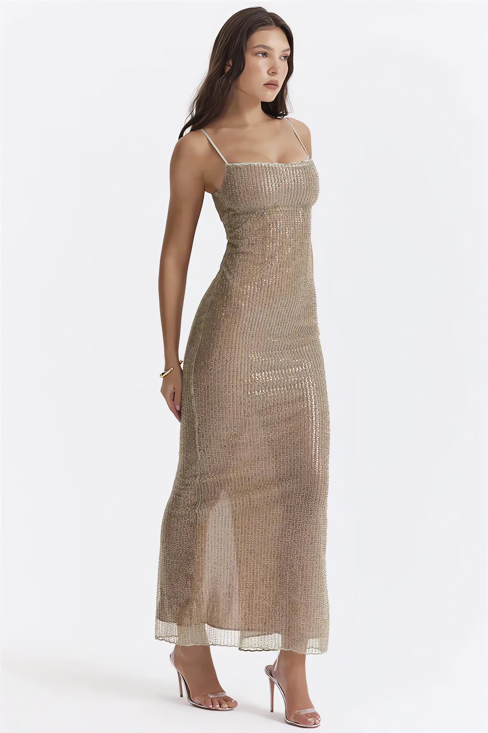 Sparkle Sequined Fit Maxi Dress - KAYSMAR
