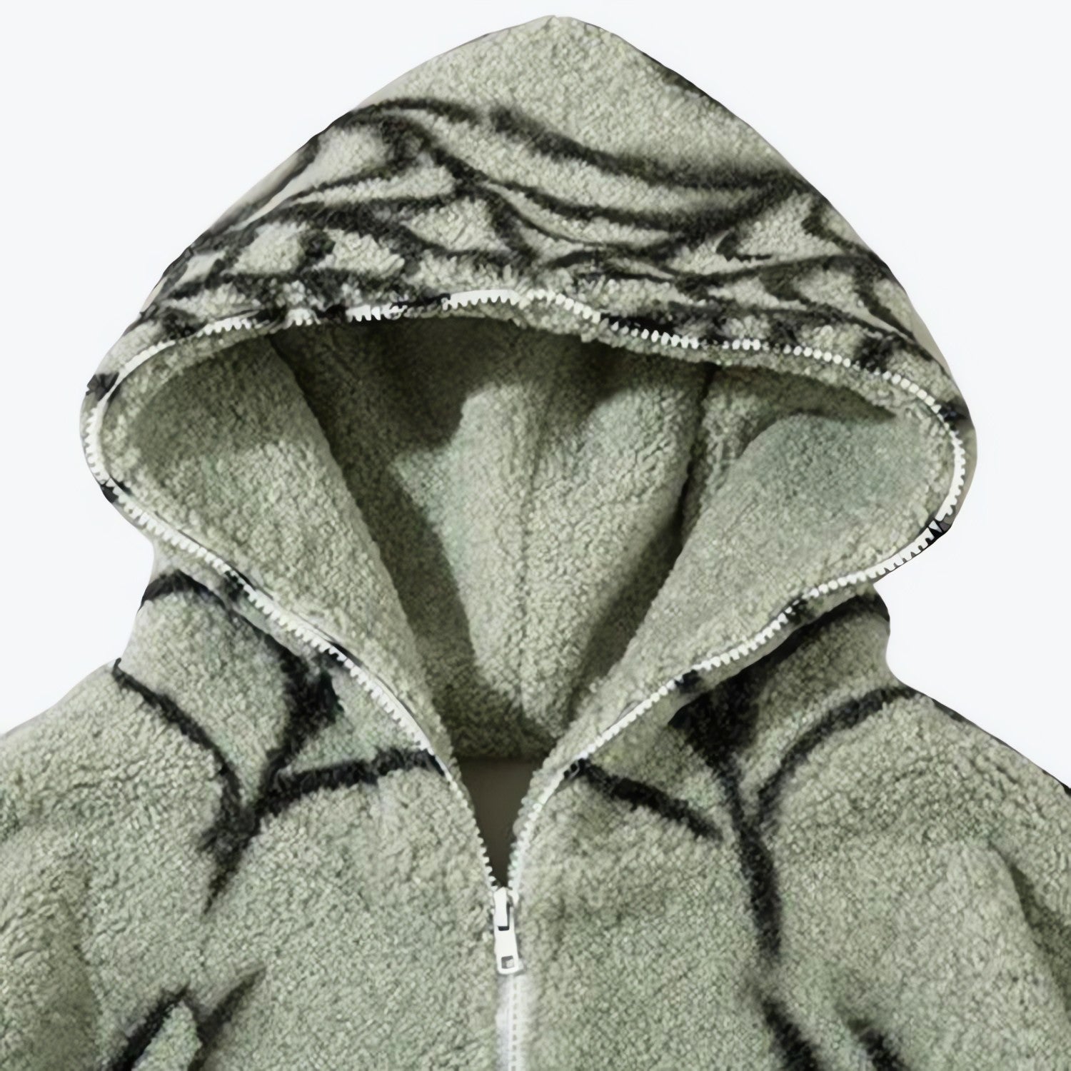 Spider Full Zip-Up Teddy Hoodie Jacket - KAYSMAR