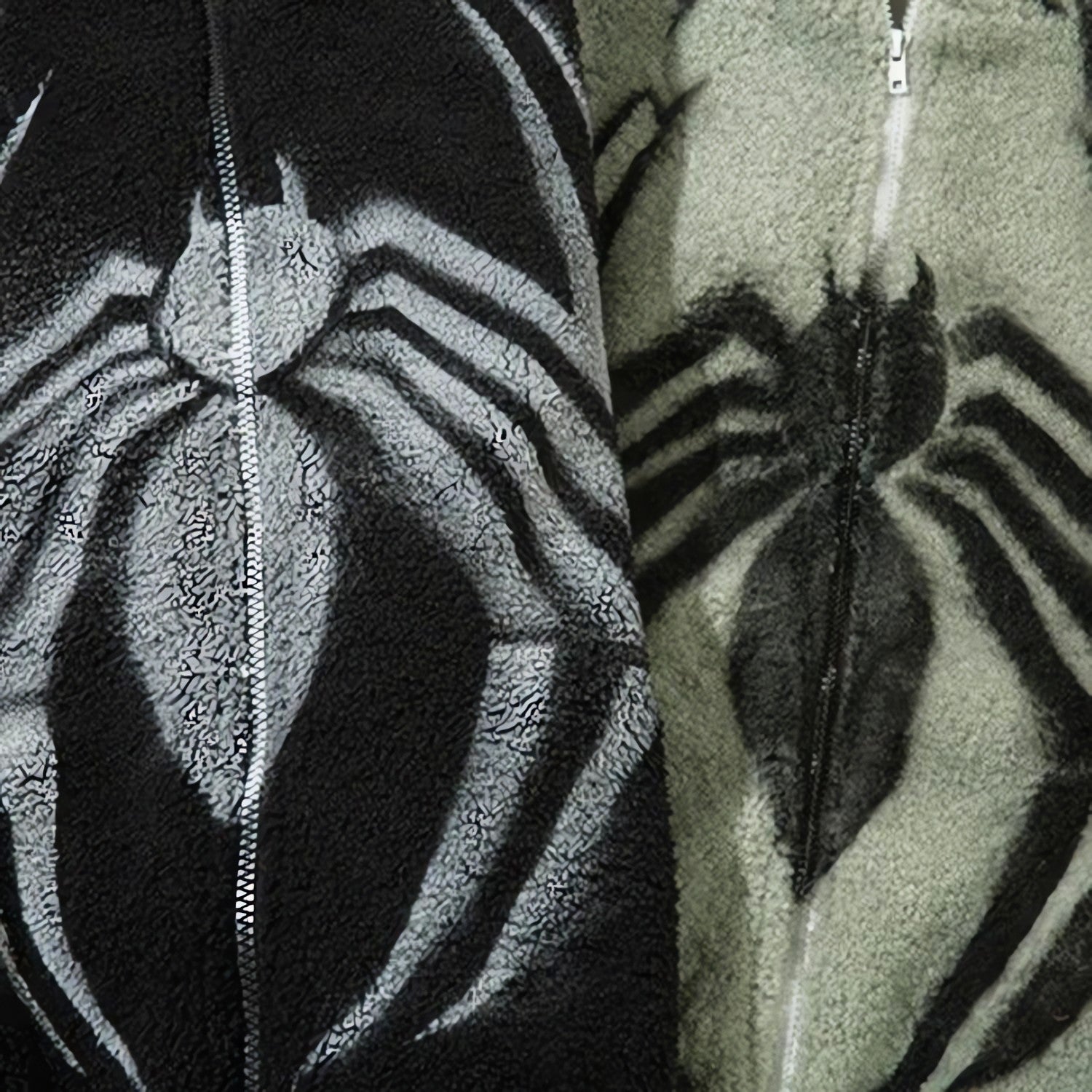 Spider Full Zip-Up Teddy Hoodie Jacket - KAYSMAR