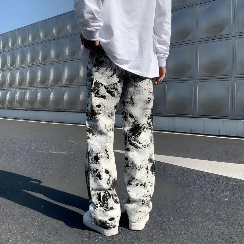 Spray Paint Straight Leg Jeans - KAYSMAR