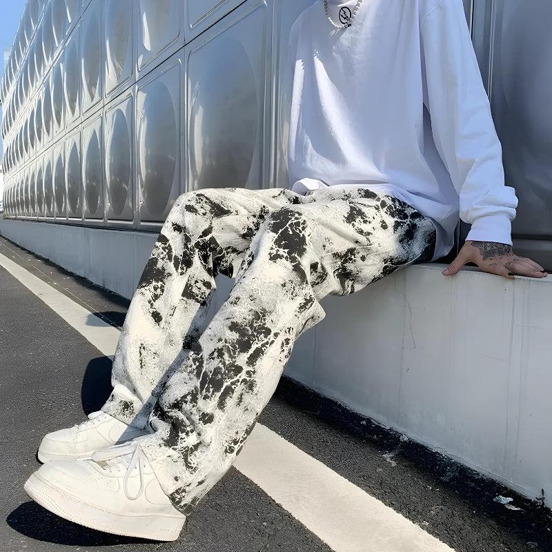 Spray Paint Straight Leg Jeans - KAYSMAR