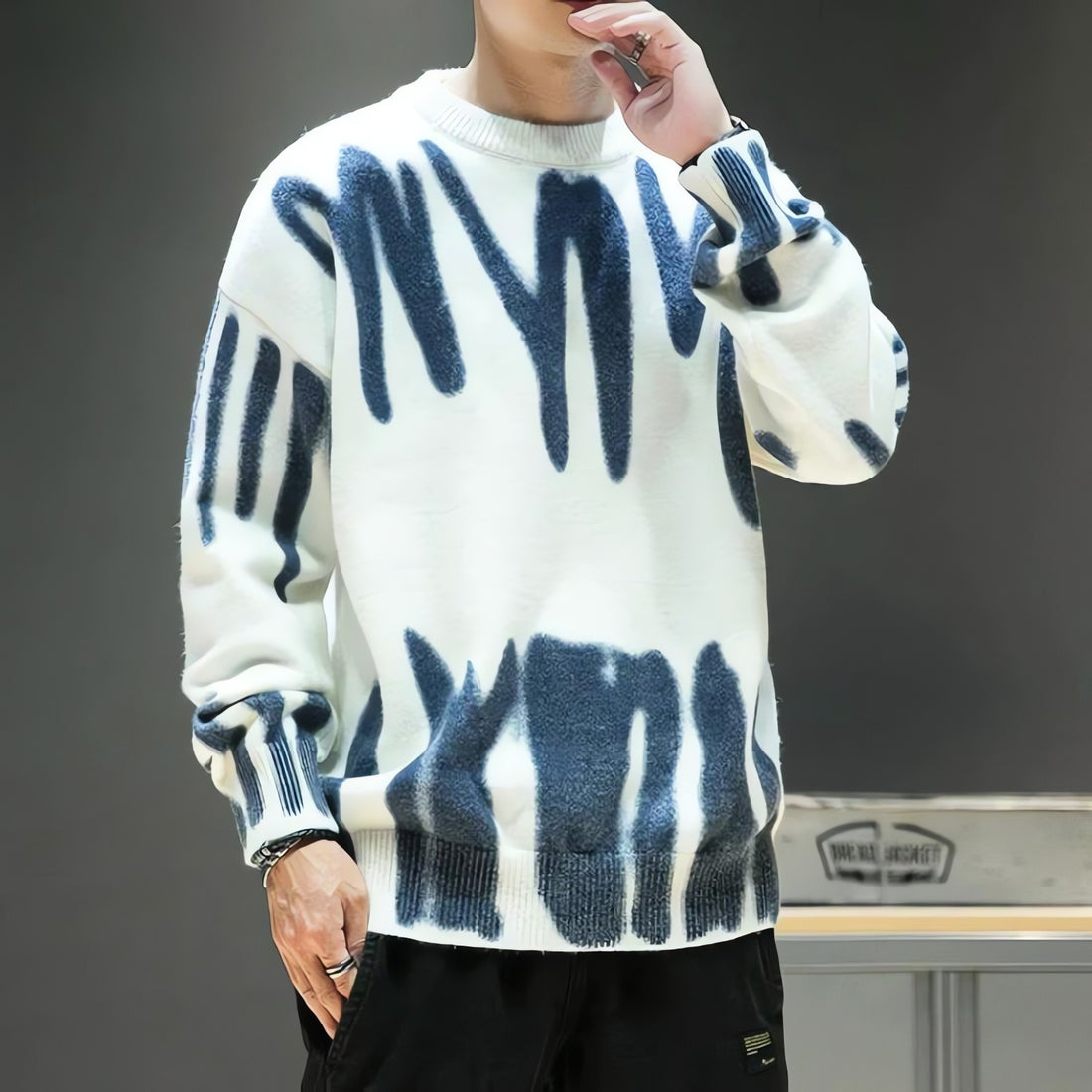 Spray Paint Soft Touch Knitted Sweater - KAYSMAR