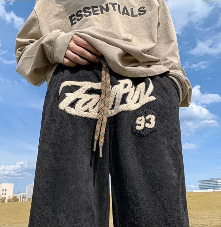Star Patchwork Wide Leg Sweatpants - KAYSMAR