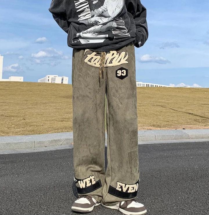 Star Patchwork Wide Leg Sweatpants - KAYSMAR