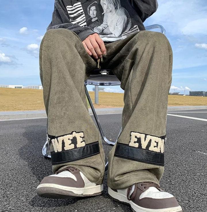 Star Patchwork Wide Leg Sweatpants - KAYSMAR
